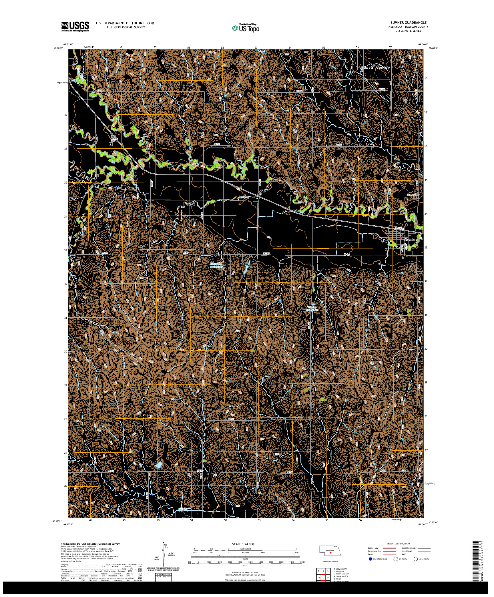 USGS US TOPO 7.5-MINUTE MAP FOR SUMNER, NE 2021