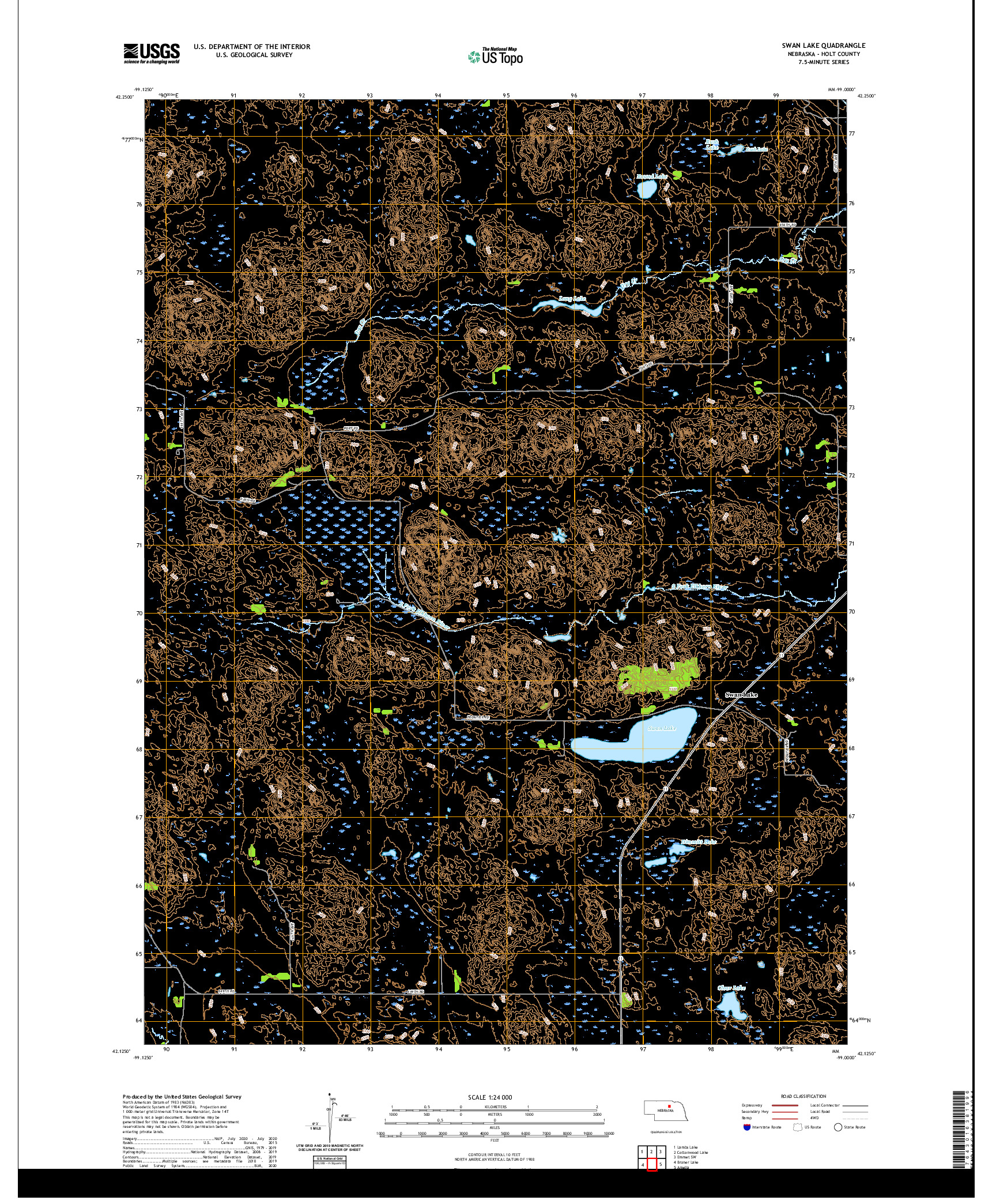 USGS US TOPO 7.5-MINUTE MAP FOR SWAN LAKE, NE 2021