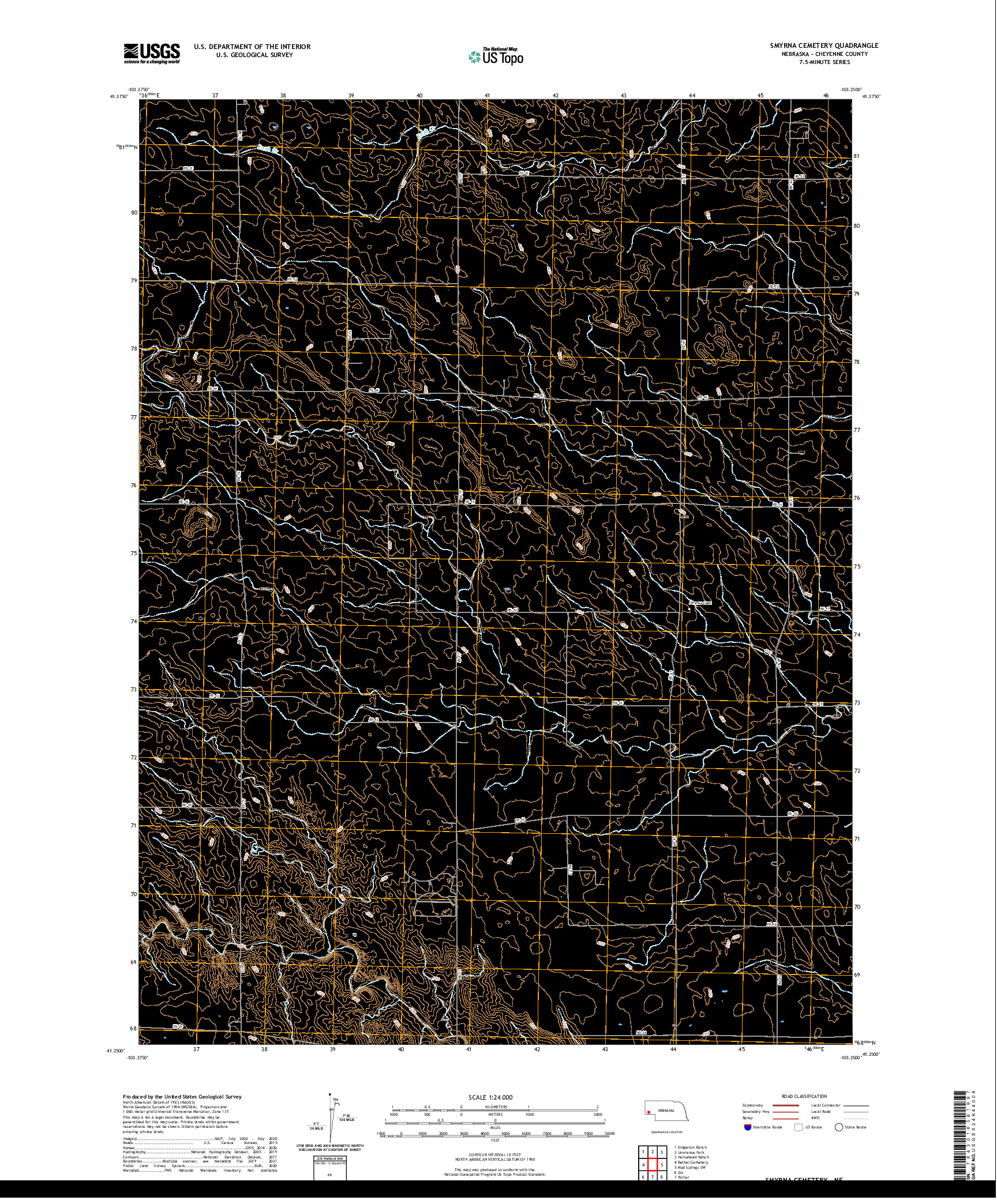 USGS US TOPO 7.5-MINUTE MAP FOR SMYRNA CEMETERY, NE 2021
