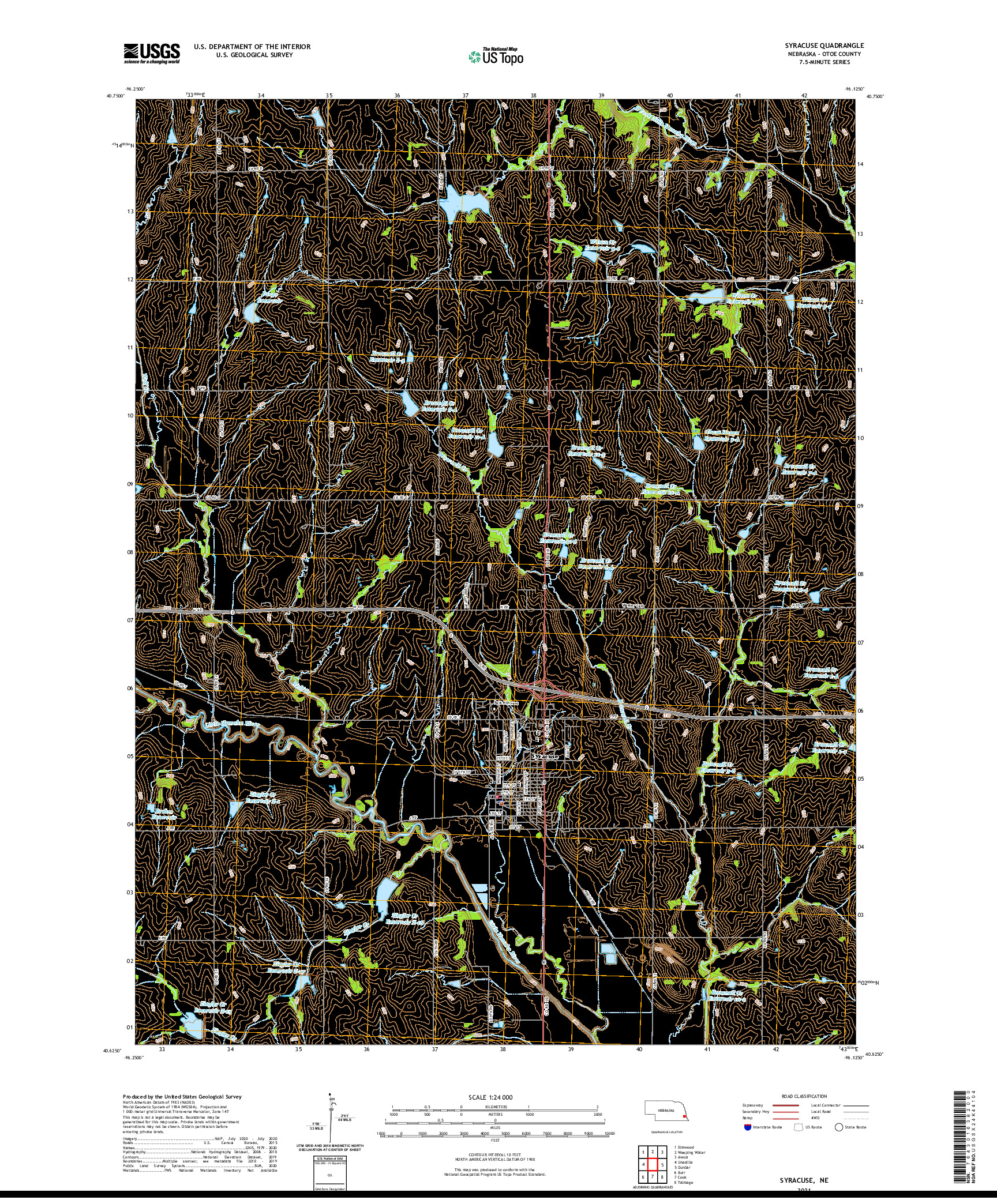 USGS US TOPO 7.5-MINUTE MAP FOR SYRACUSE, NE 2021