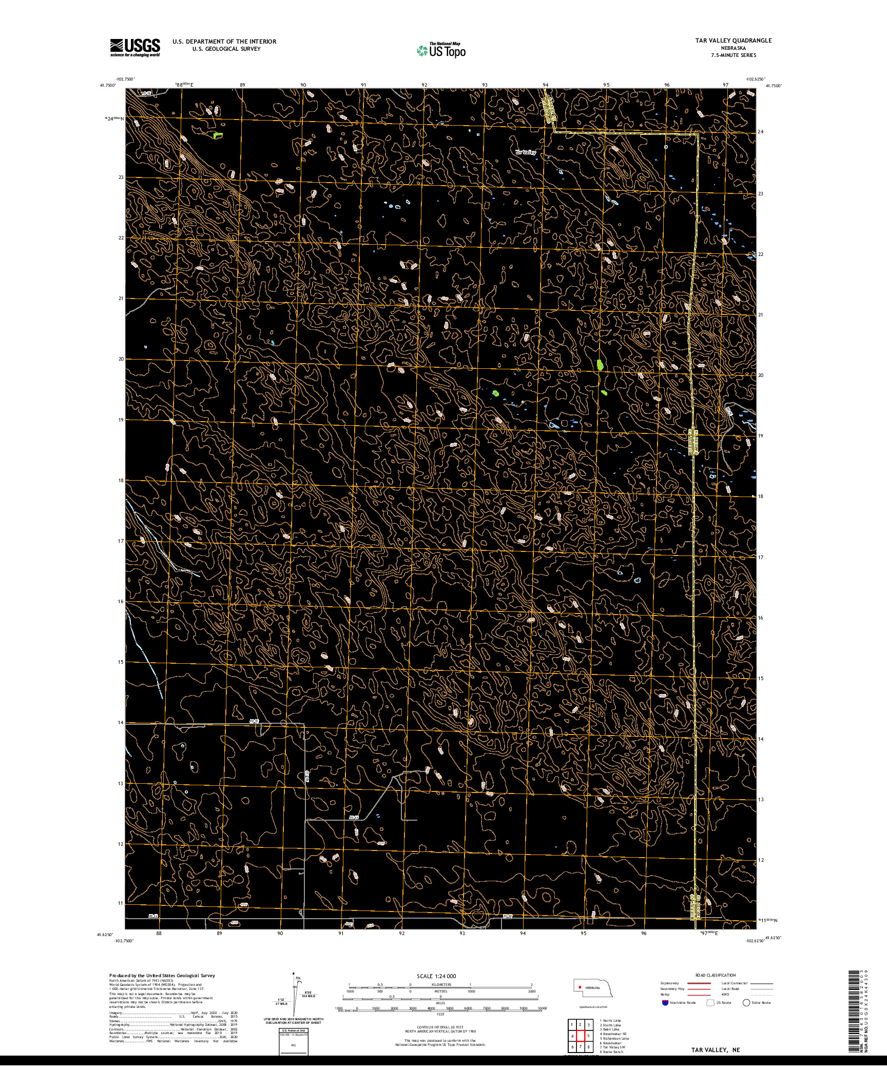 USGS US TOPO 7.5-MINUTE MAP FOR TAR VALLEY, NE 2021
