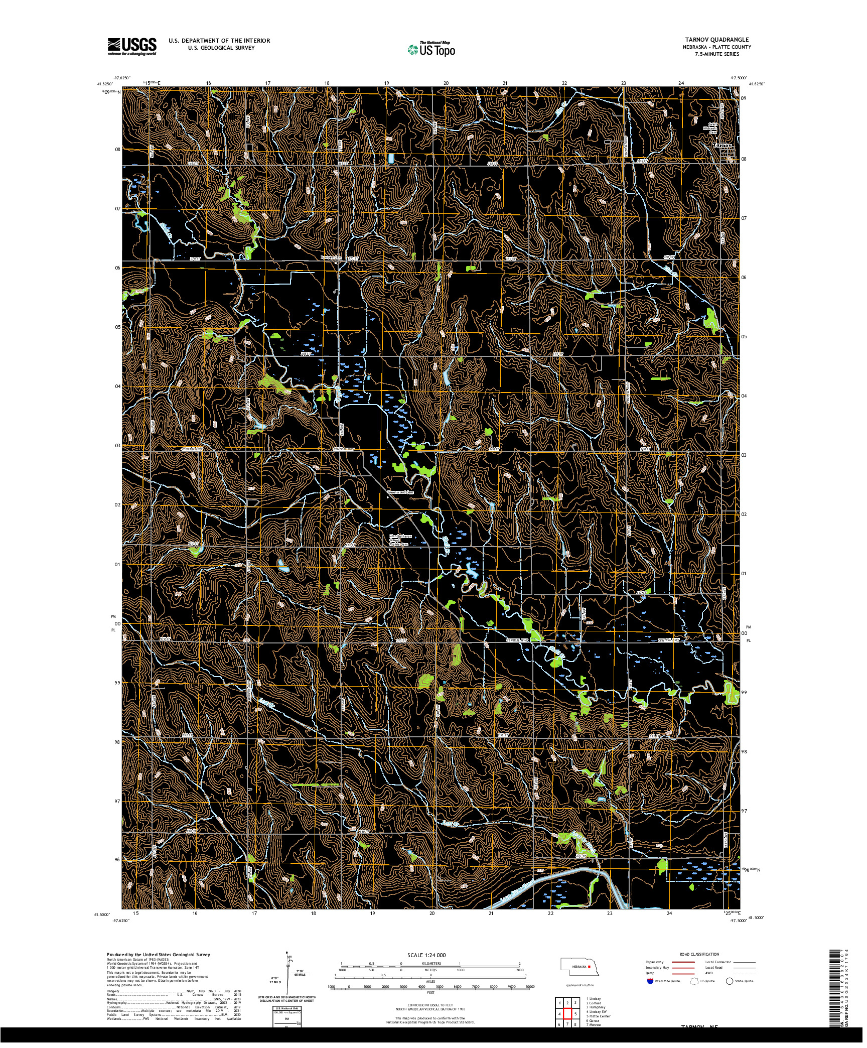 USGS US TOPO 7.5-MINUTE MAP FOR TARNOV, NE 2021