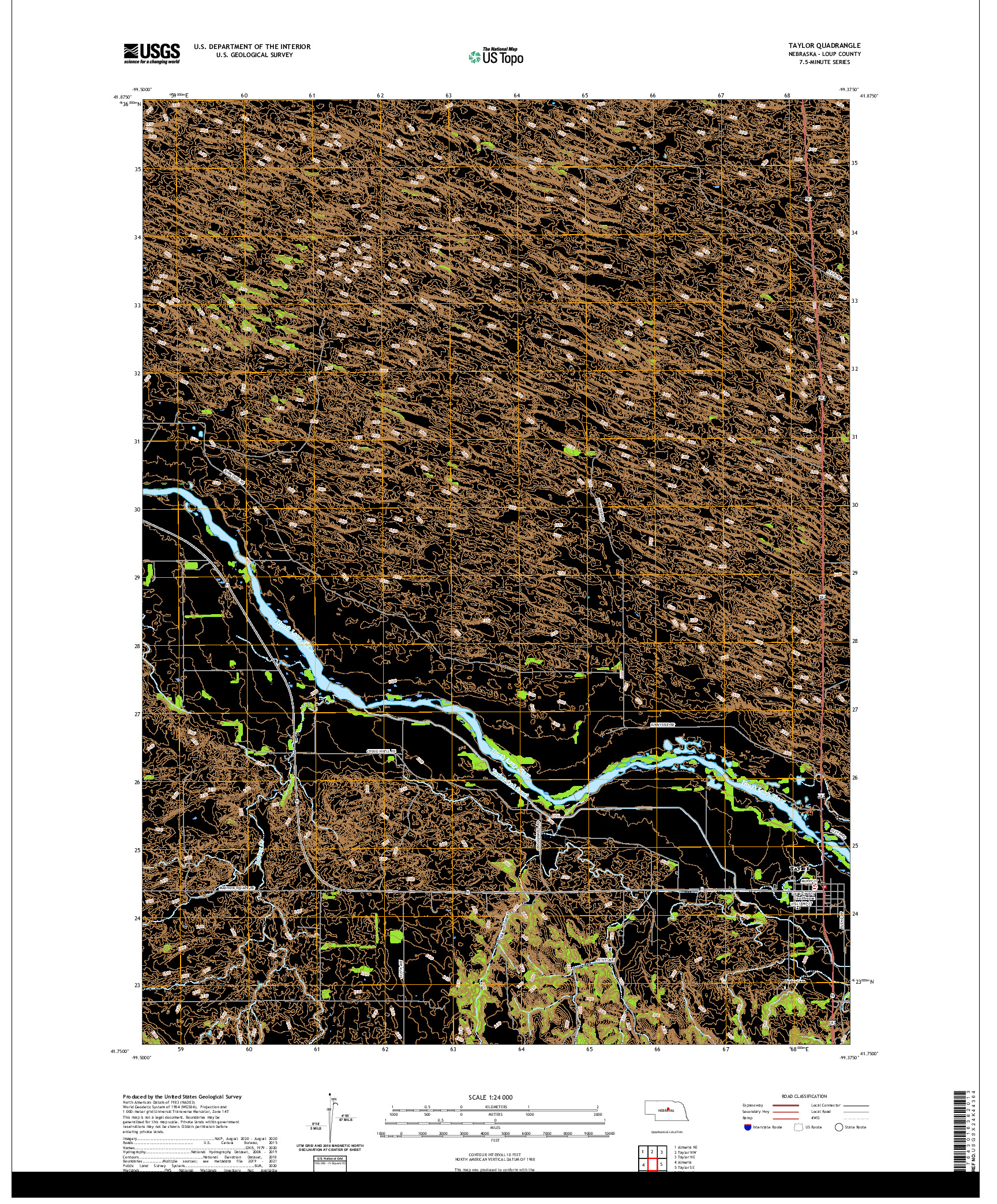 USGS US TOPO 7.5-MINUTE MAP FOR TAYLOR, NE 2021