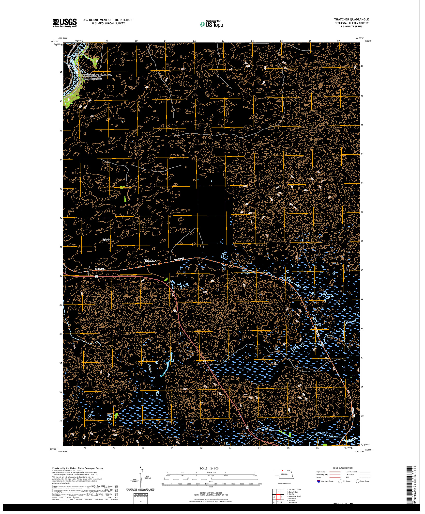 USGS US TOPO 7.5-MINUTE MAP FOR THATCHER, NE 2021