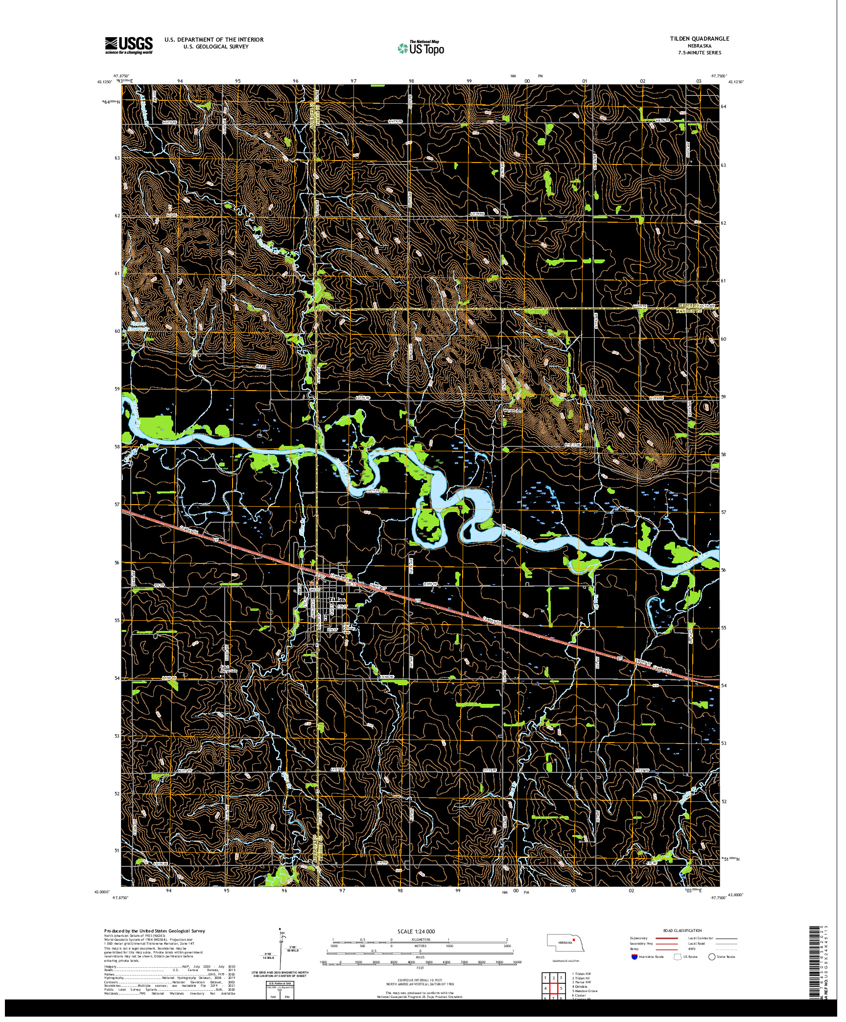 USGS US TOPO 7.5-MINUTE MAP FOR TILDEN, NE 2021