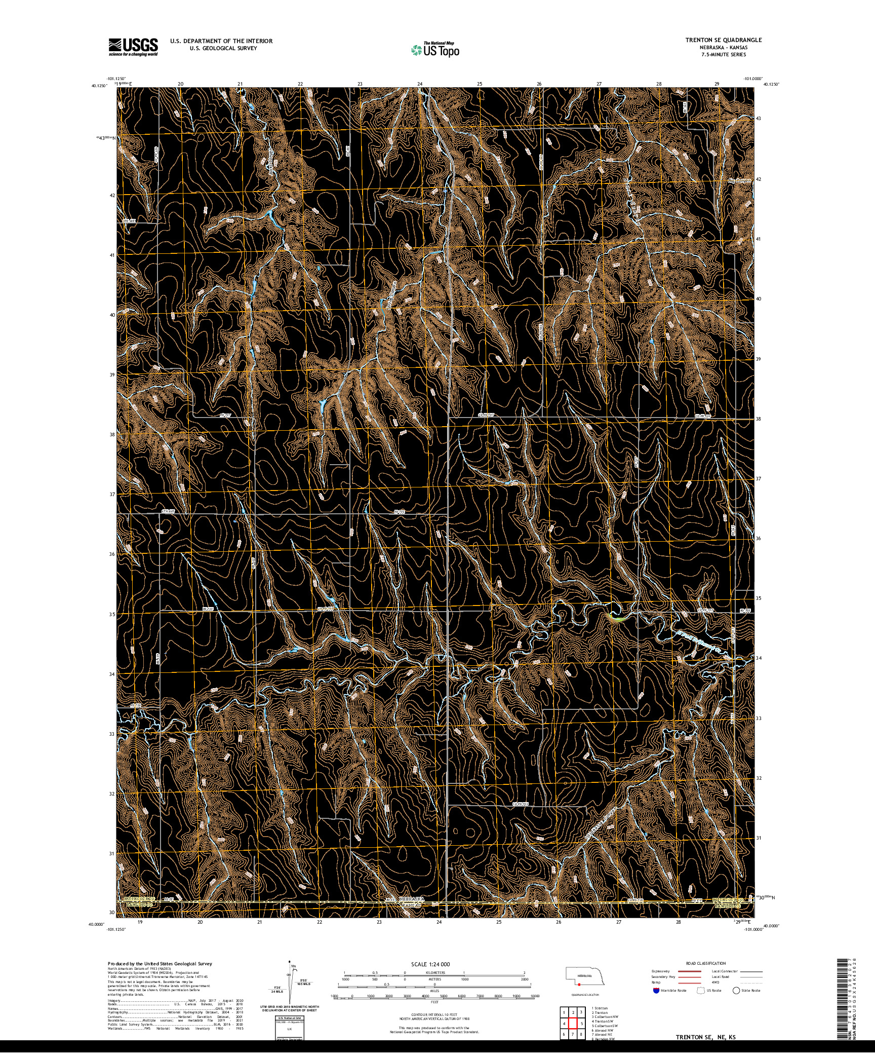 USGS US TOPO 7.5-MINUTE MAP FOR TRENTON SE, NE,KS 2021