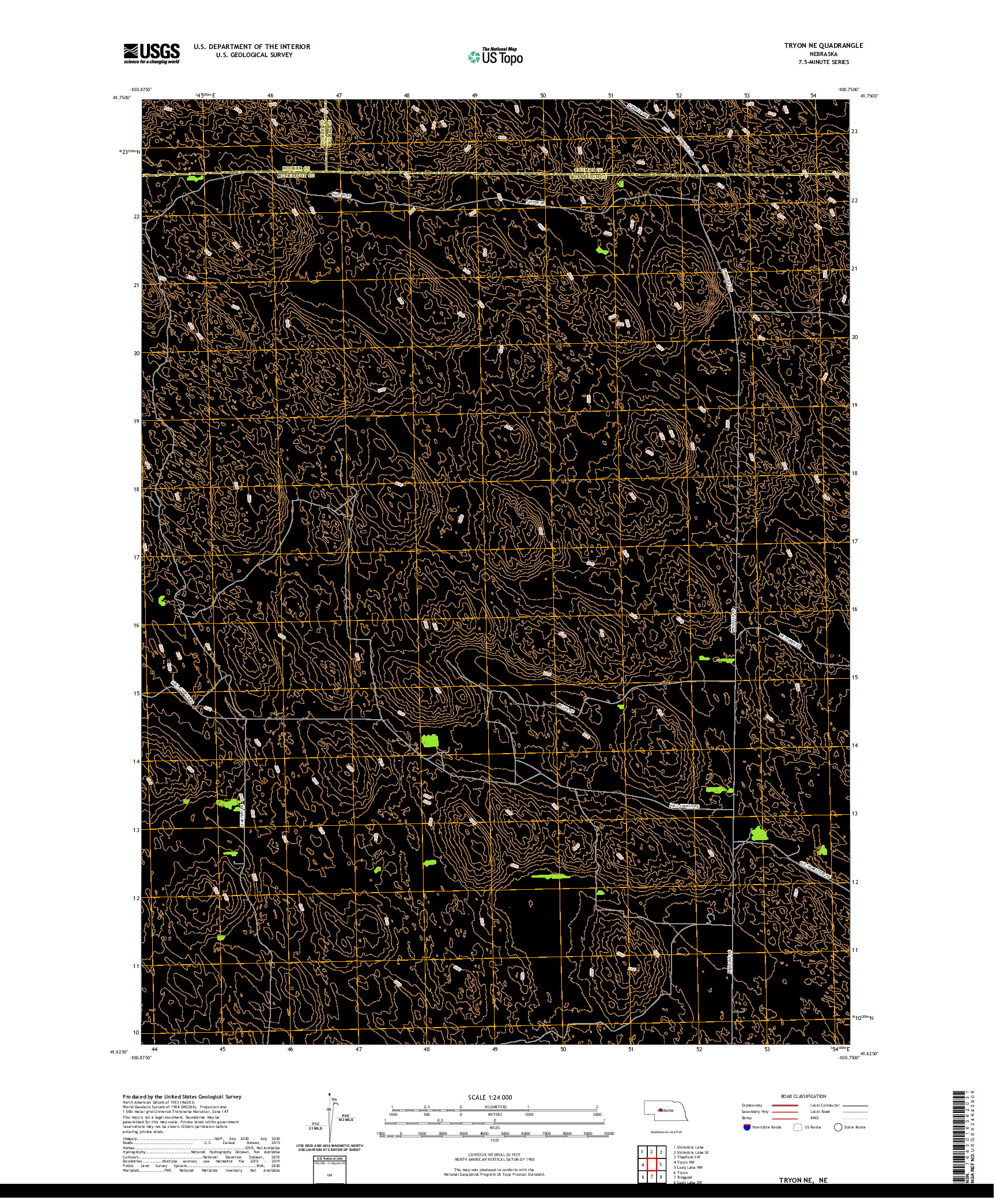 USGS US TOPO 7.5-MINUTE MAP FOR TRYON NE, NE 2021