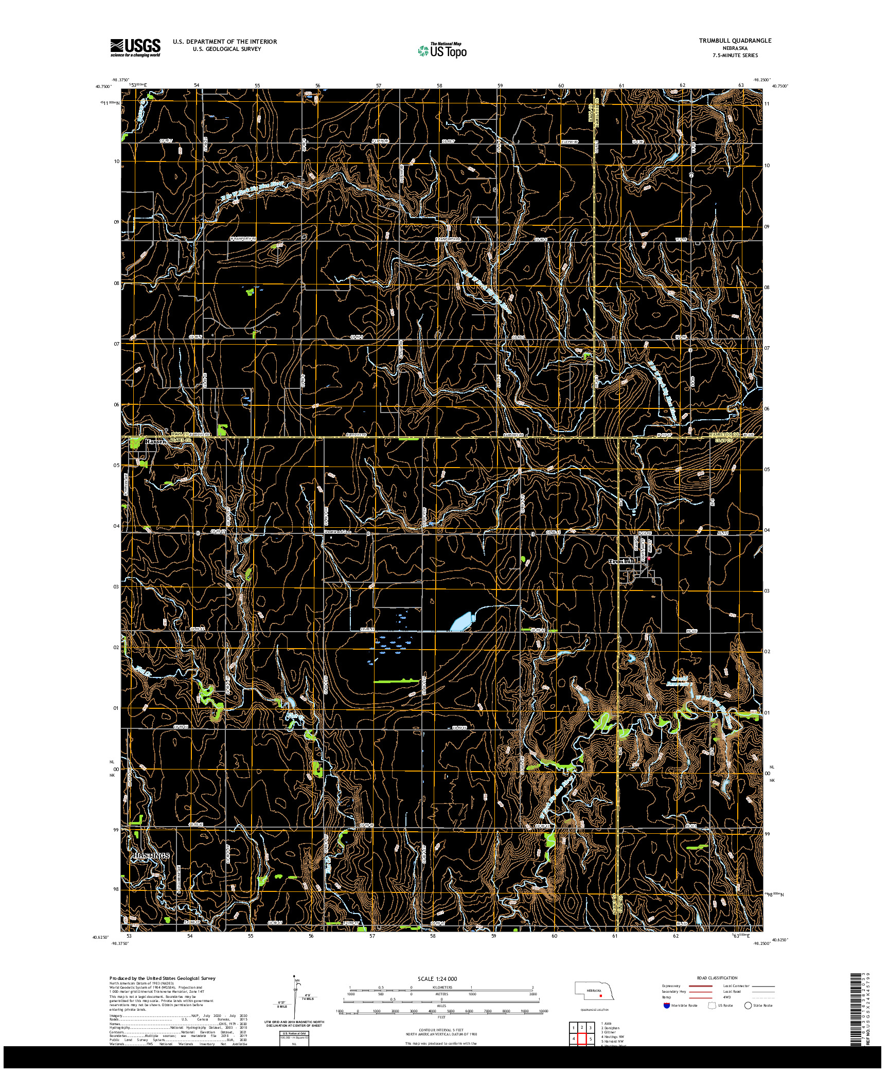USGS US TOPO 7.5-MINUTE MAP FOR TRUMBULL, NE 2021