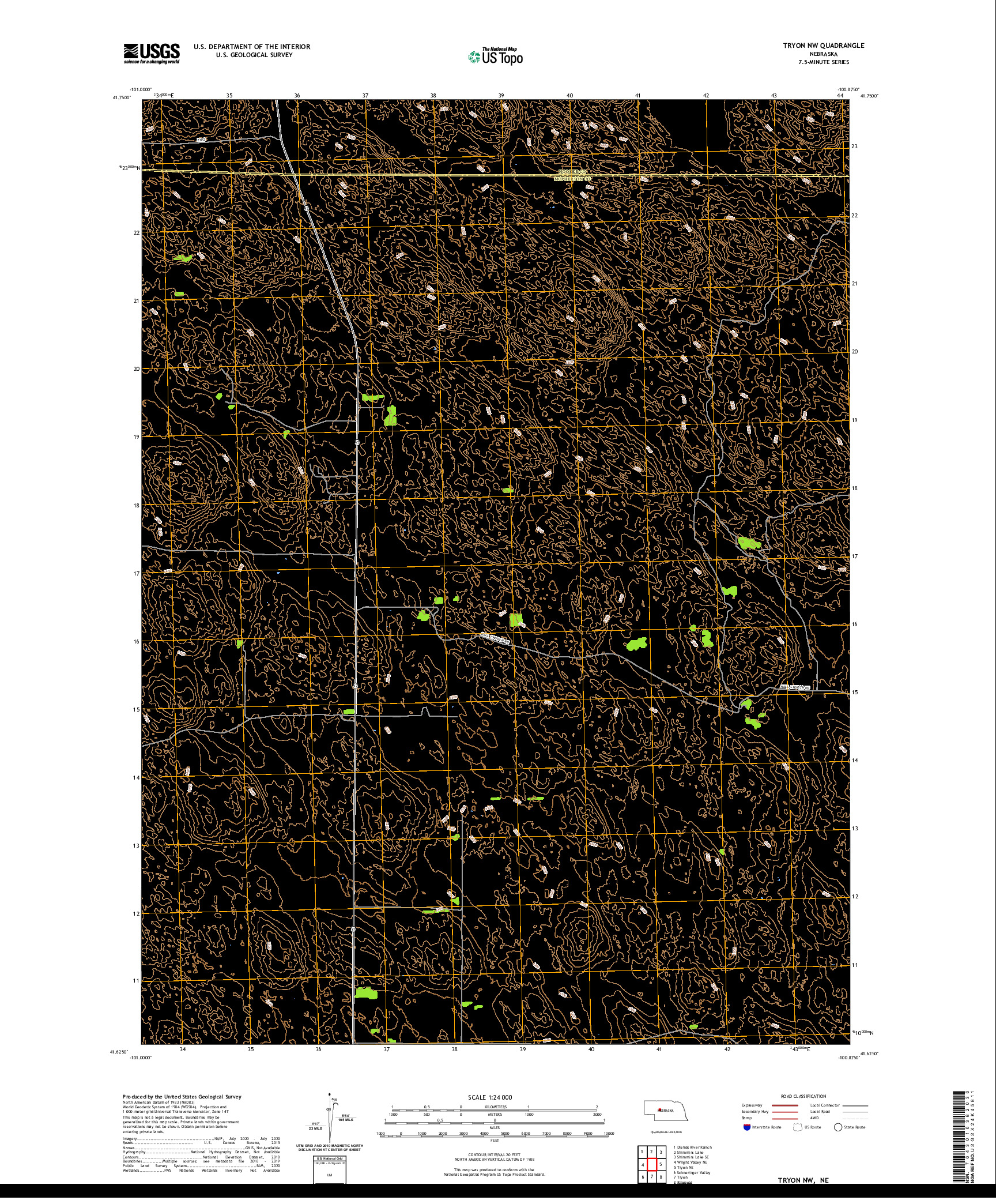 USGS US TOPO 7.5-MINUTE MAP FOR TRYON NW, NE 2021