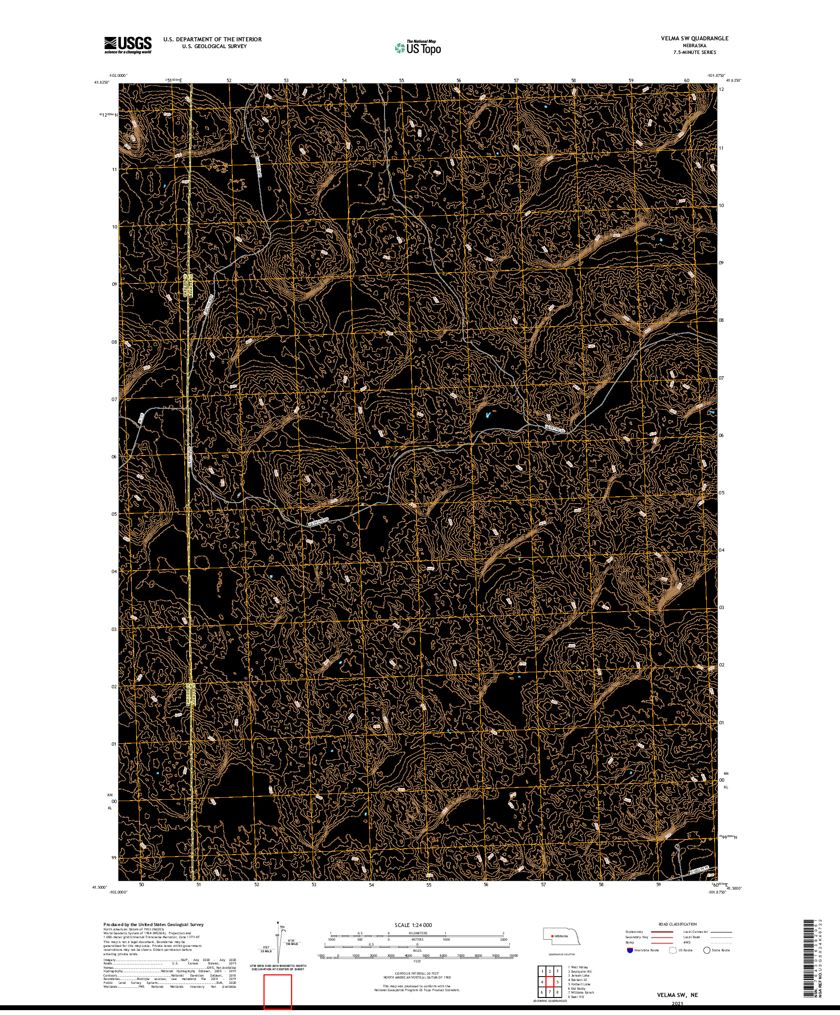 USGS US TOPO 7.5-MINUTE MAP FOR VELMA SW, NE 2021