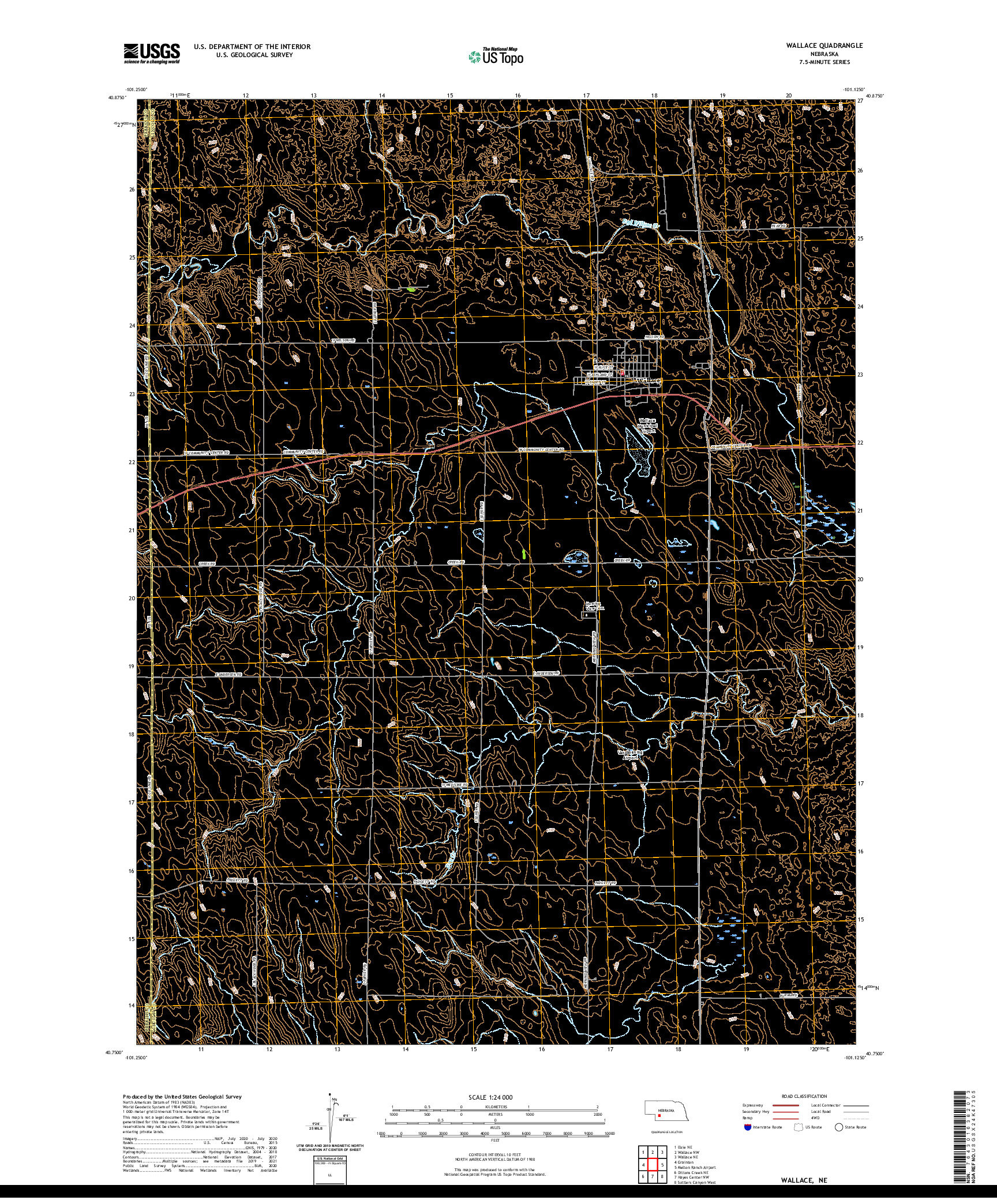 USGS US TOPO 7.5-MINUTE MAP FOR WALLACE, NE 2021