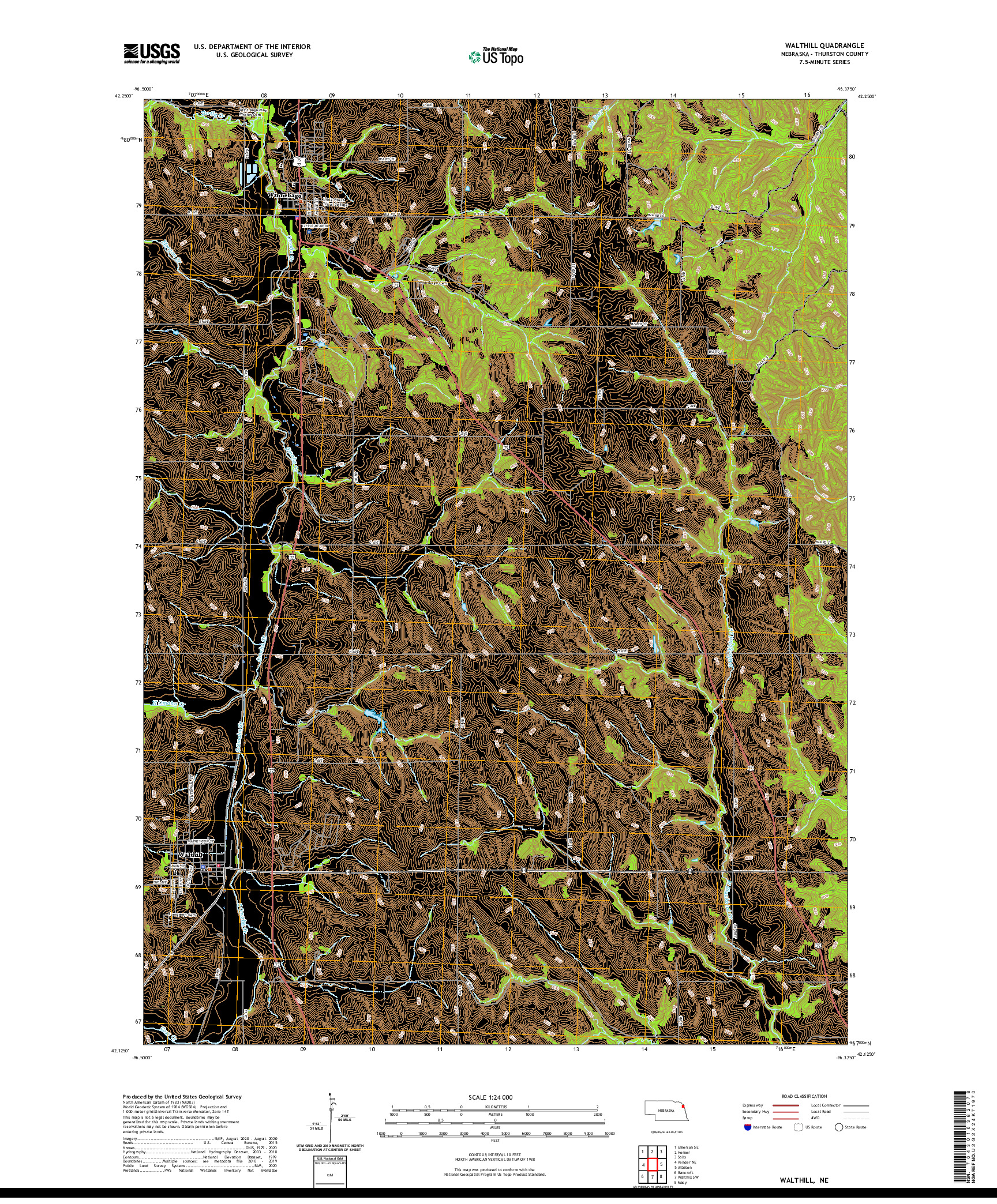 USGS US TOPO 7.5-MINUTE MAP FOR WALTHILL, NE 2021