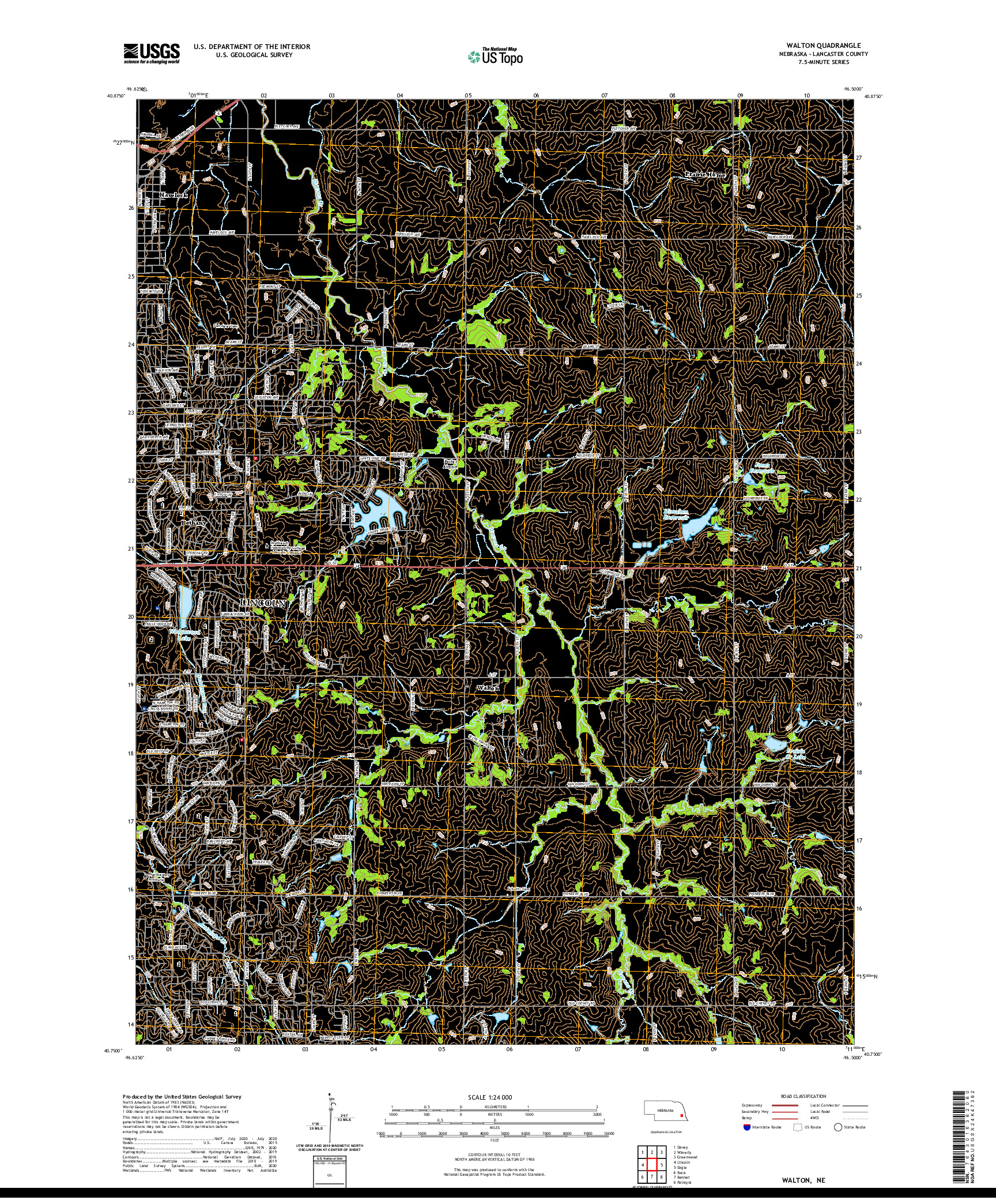 USGS US TOPO 7.5-MINUTE MAP FOR WALTON, NE 2021