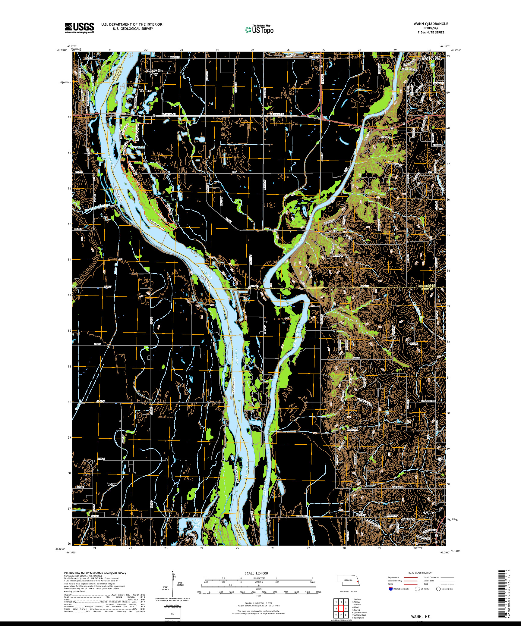 USGS US TOPO 7.5-MINUTE MAP FOR WANN, NE 2021