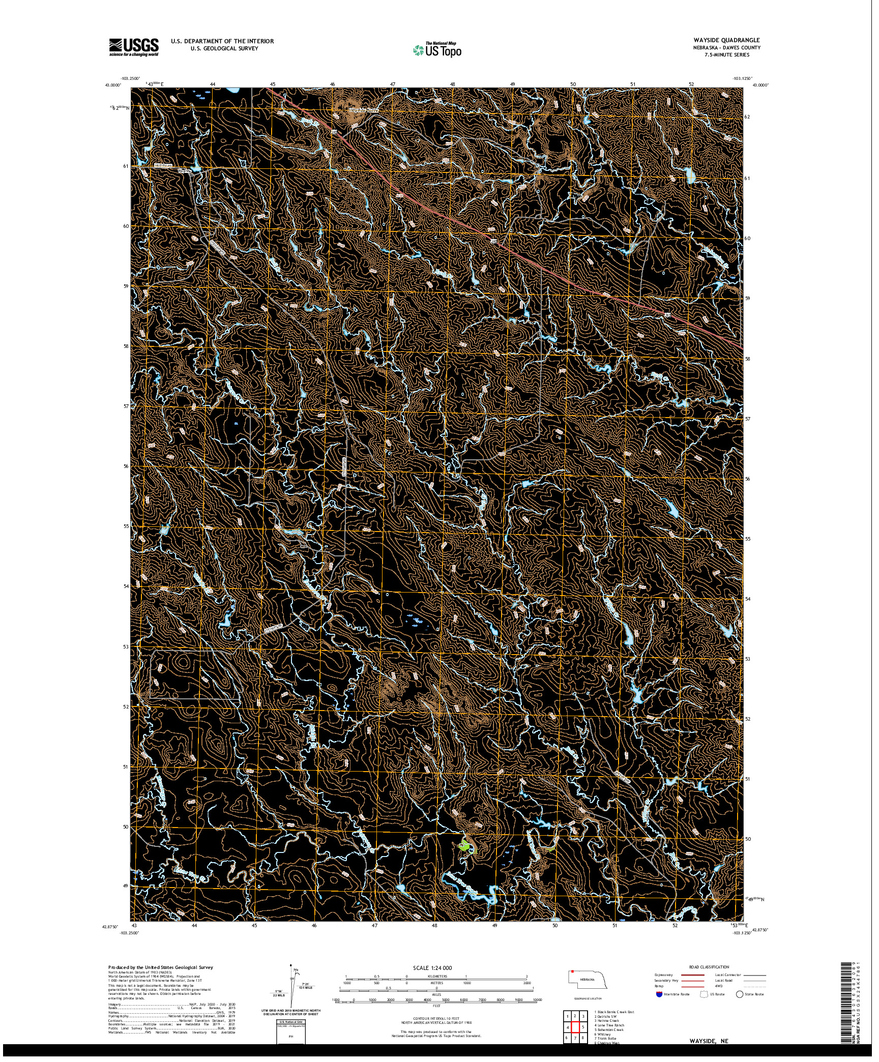 USGS US TOPO 7.5-MINUTE MAP FOR WAYSIDE, NE 2021