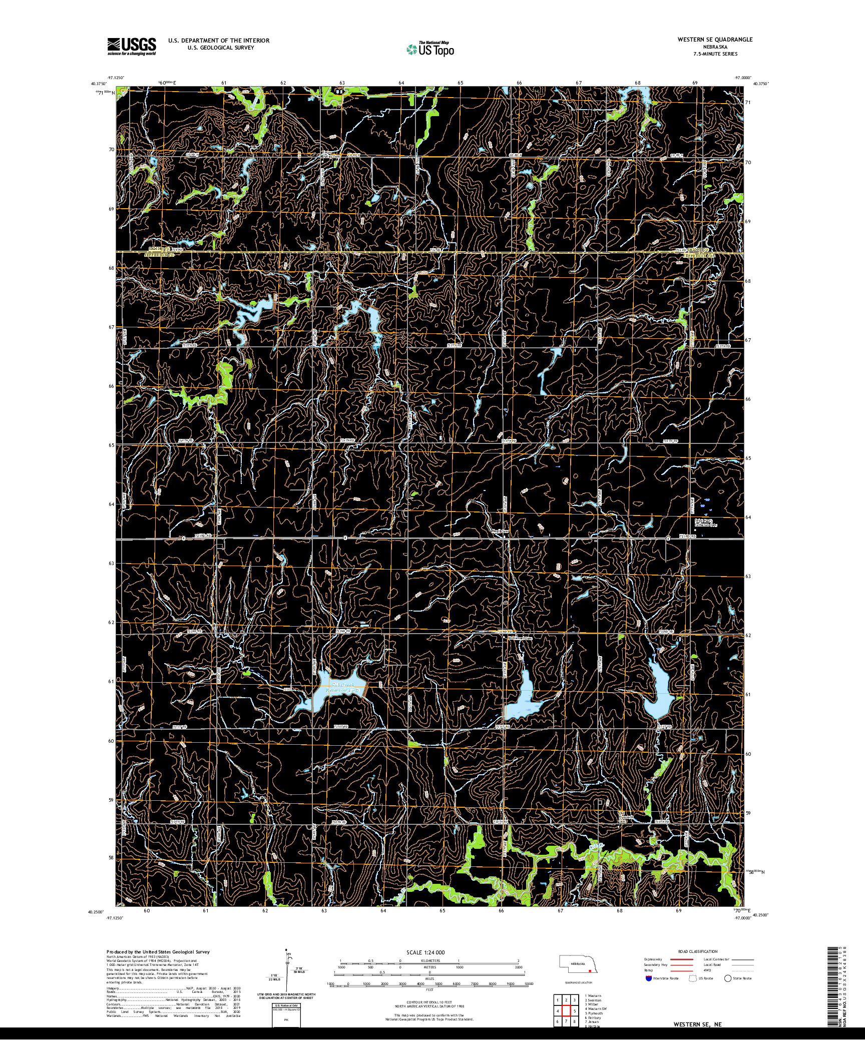 USGS US TOPO 7.5-MINUTE MAP FOR WESTERN SE, NE 2021