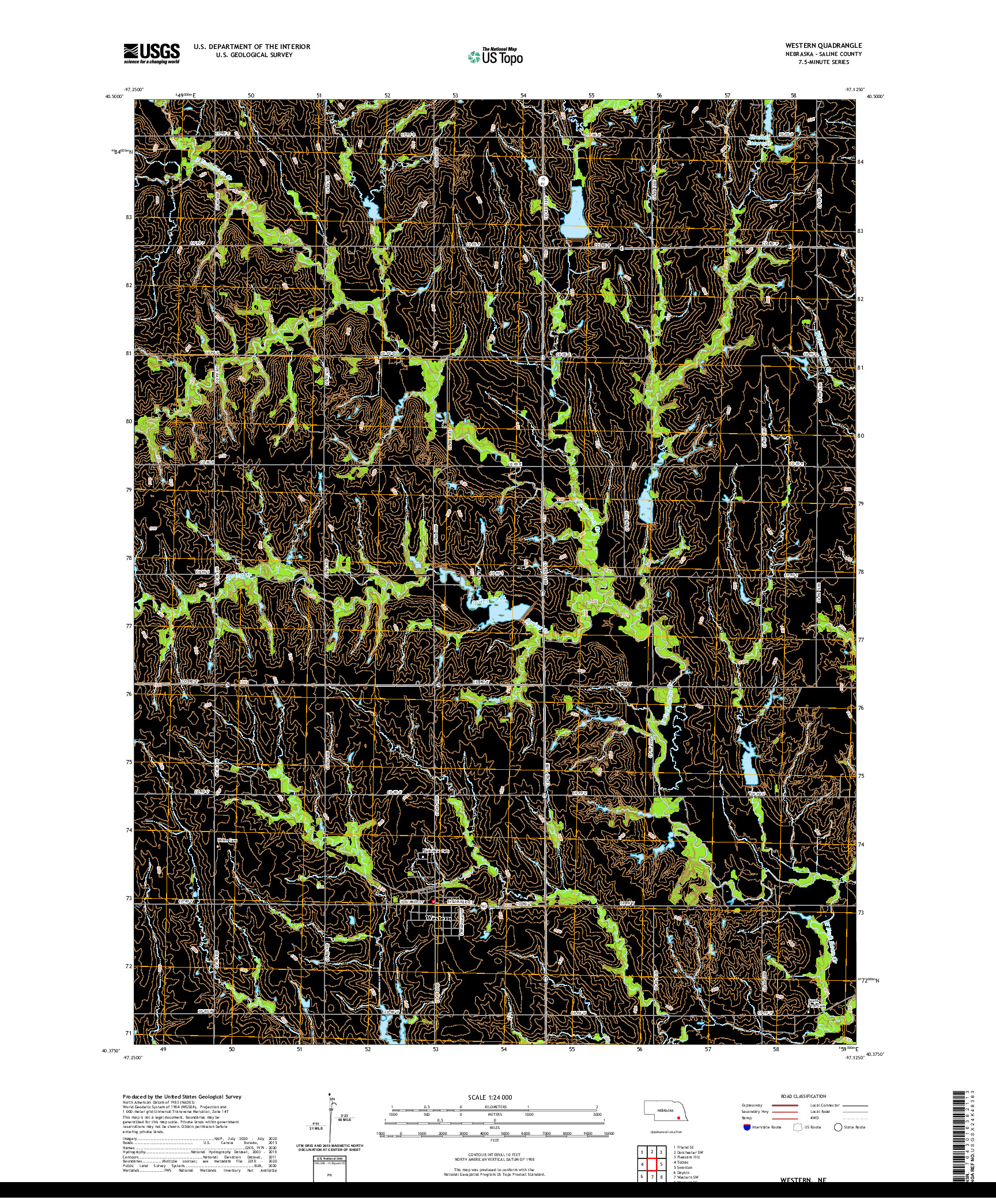USGS US TOPO 7.5-MINUTE MAP FOR WESTERN, NE 2021
