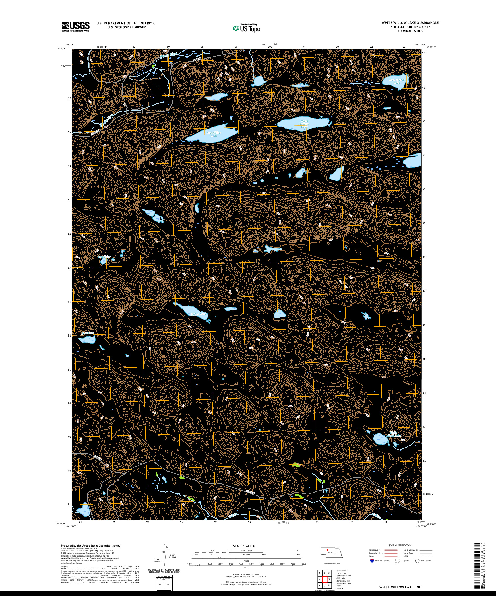 USGS US TOPO 7.5-MINUTE MAP FOR WHITE WILLOW LAKE, NE 2021