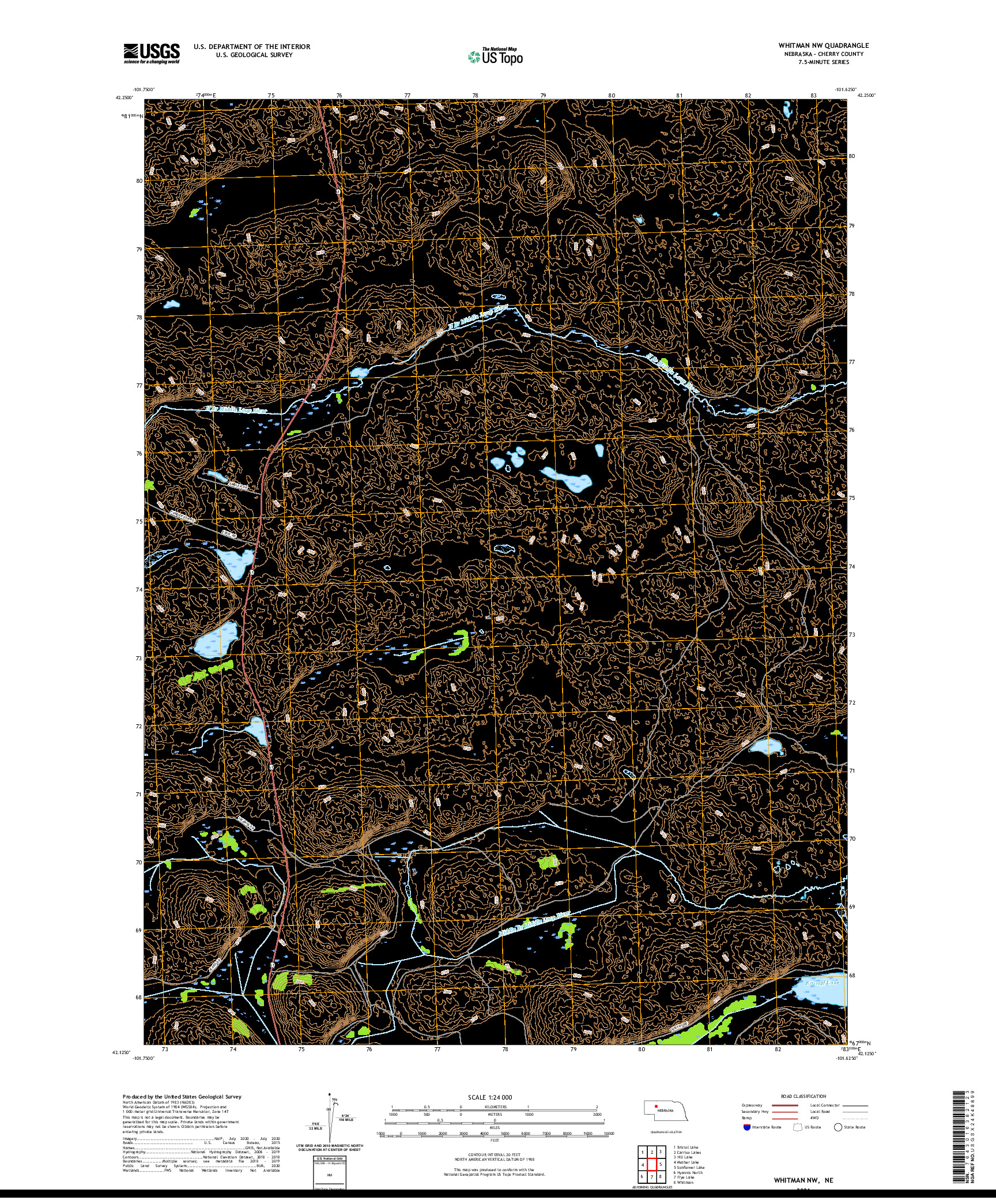 USGS US TOPO 7.5-MINUTE MAP FOR WHITMAN NW, NE 2021