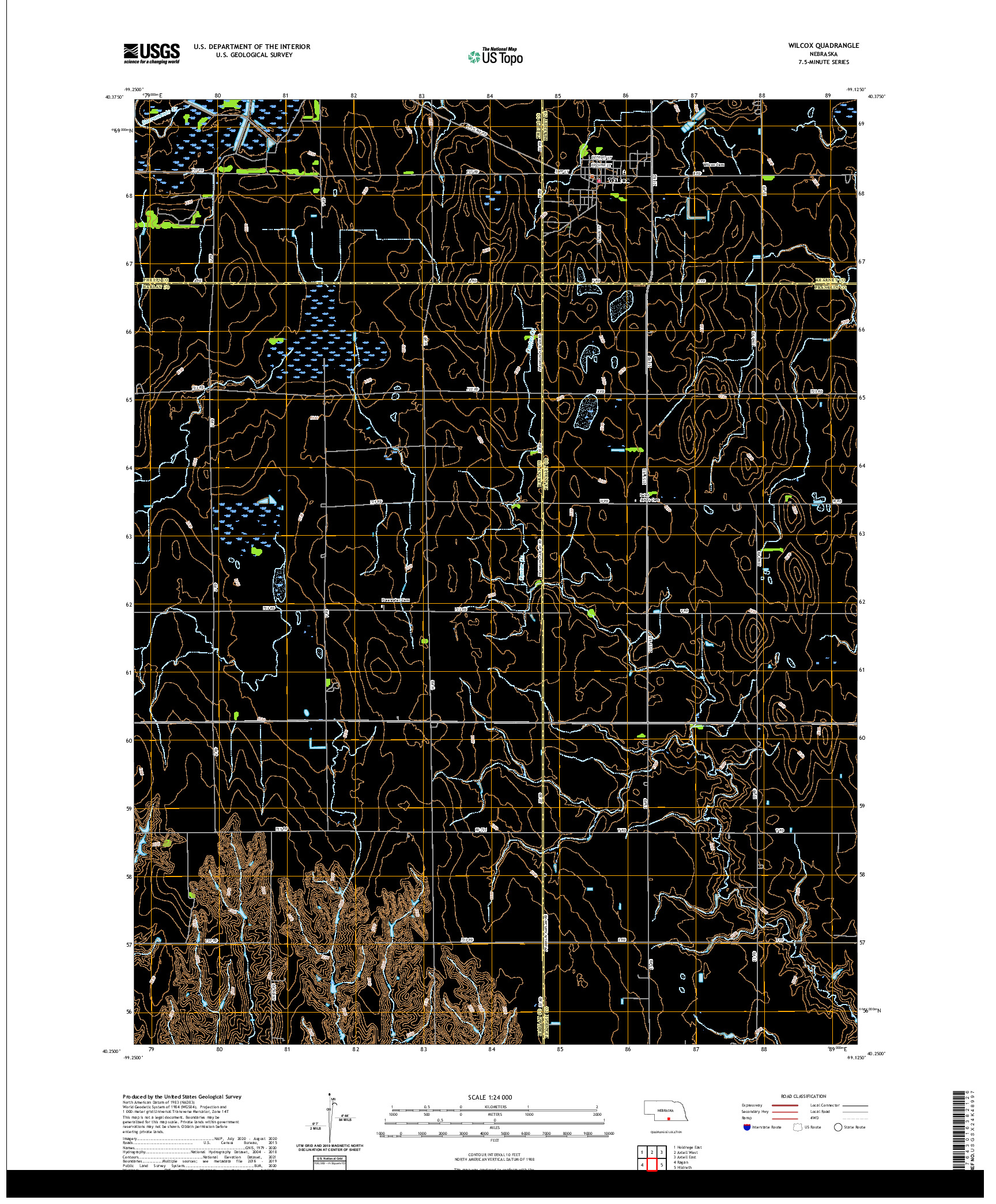 USGS US TOPO 7.5-MINUTE MAP FOR WILCOX, NE 2021