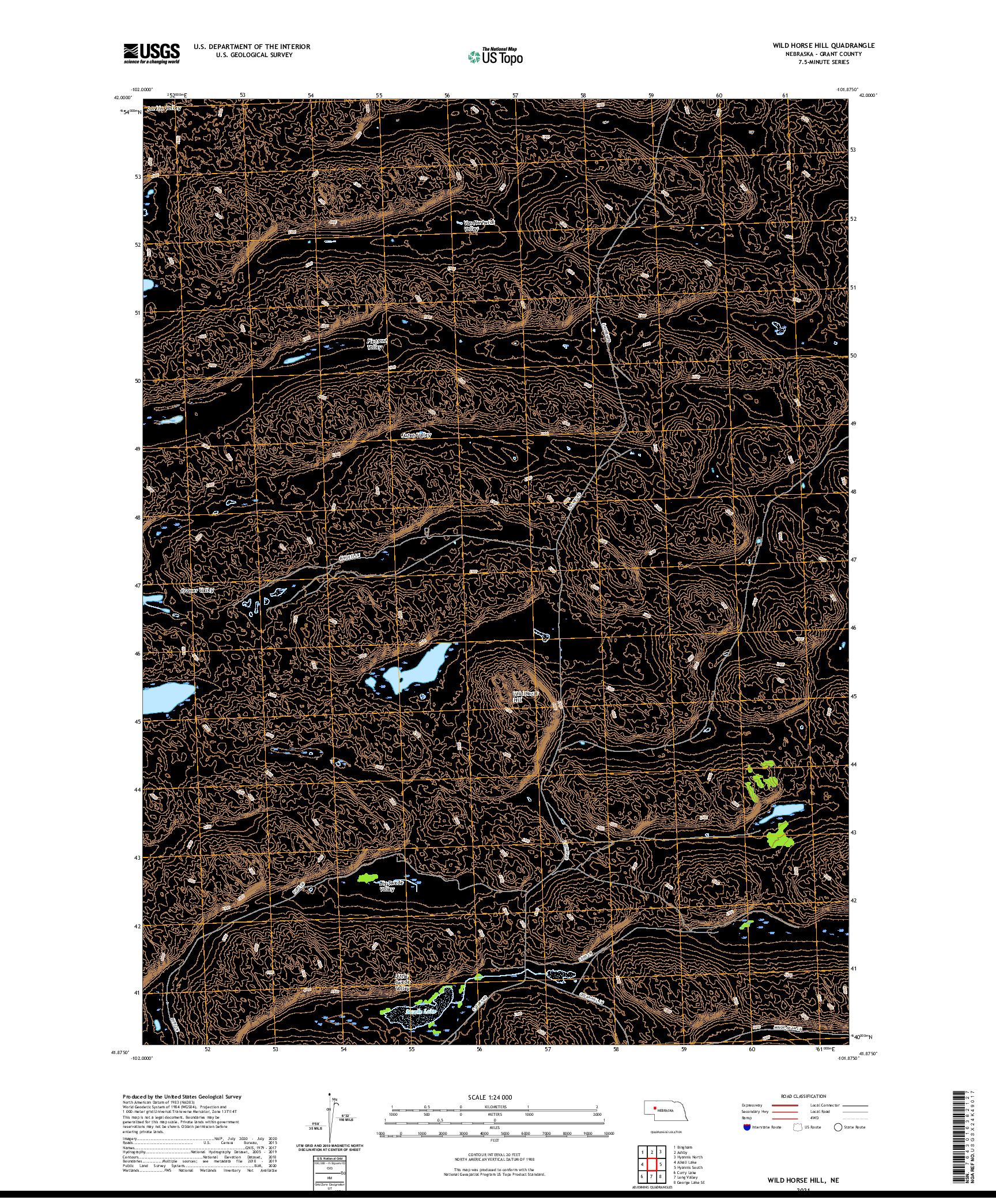 USGS US TOPO 7.5-MINUTE MAP FOR WILD HORSE HILL, NE 2021
