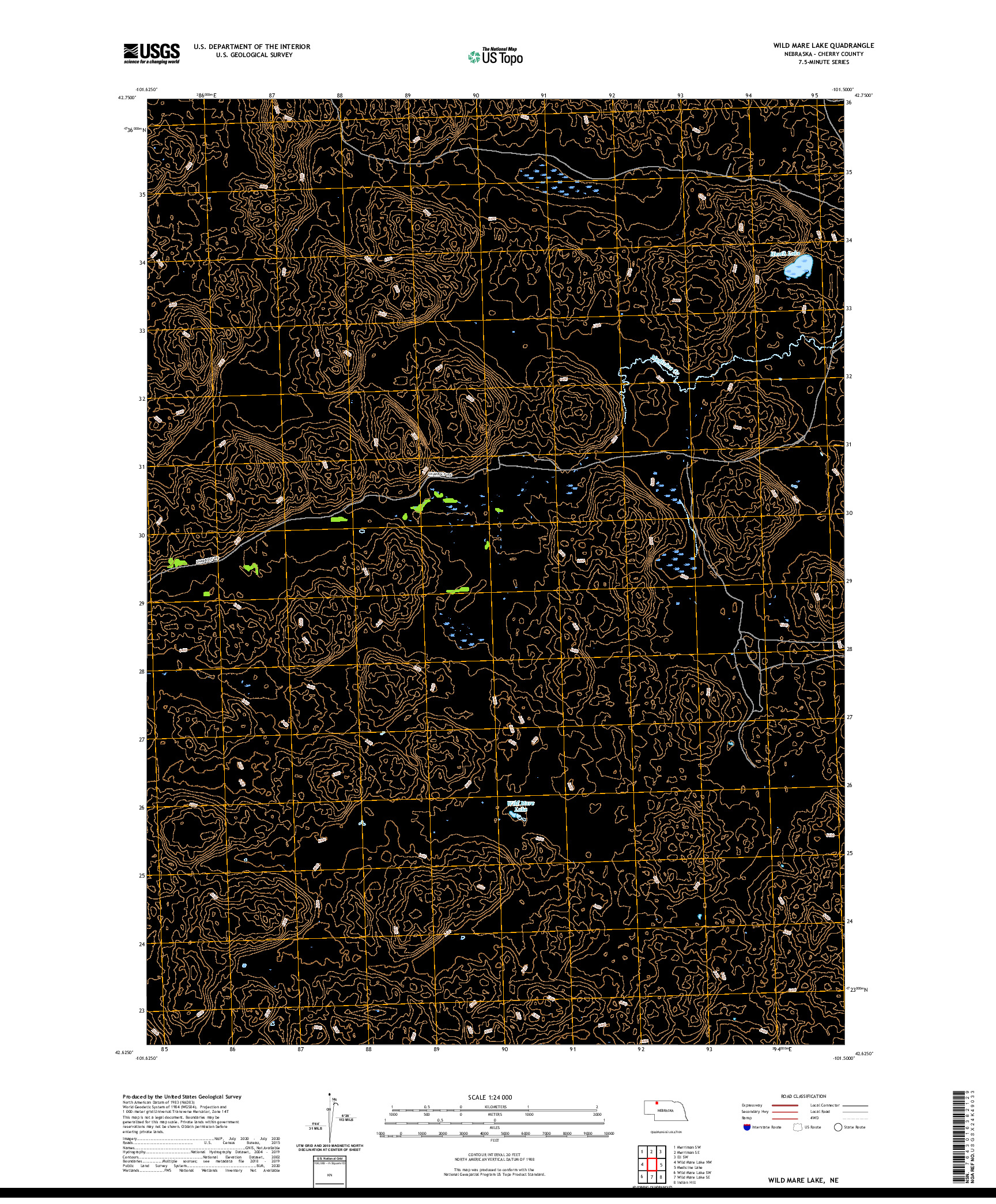 USGS US TOPO 7.5-MINUTE MAP FOR WILD MARE LAKE, NE 2021