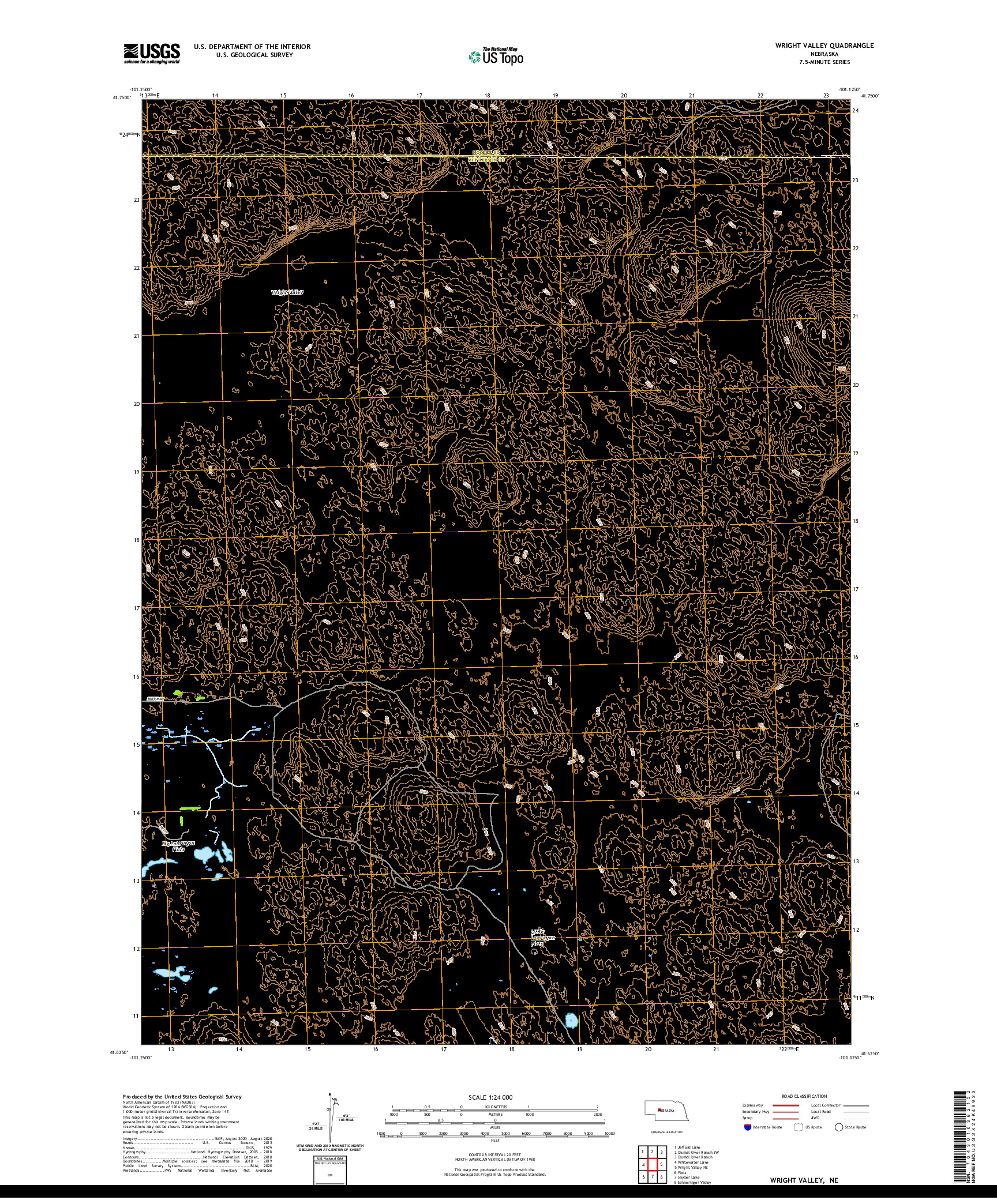 USGS US TOPO 7.5-MINUTE MAP FOR WRIGHT VALLEY, NE 2021