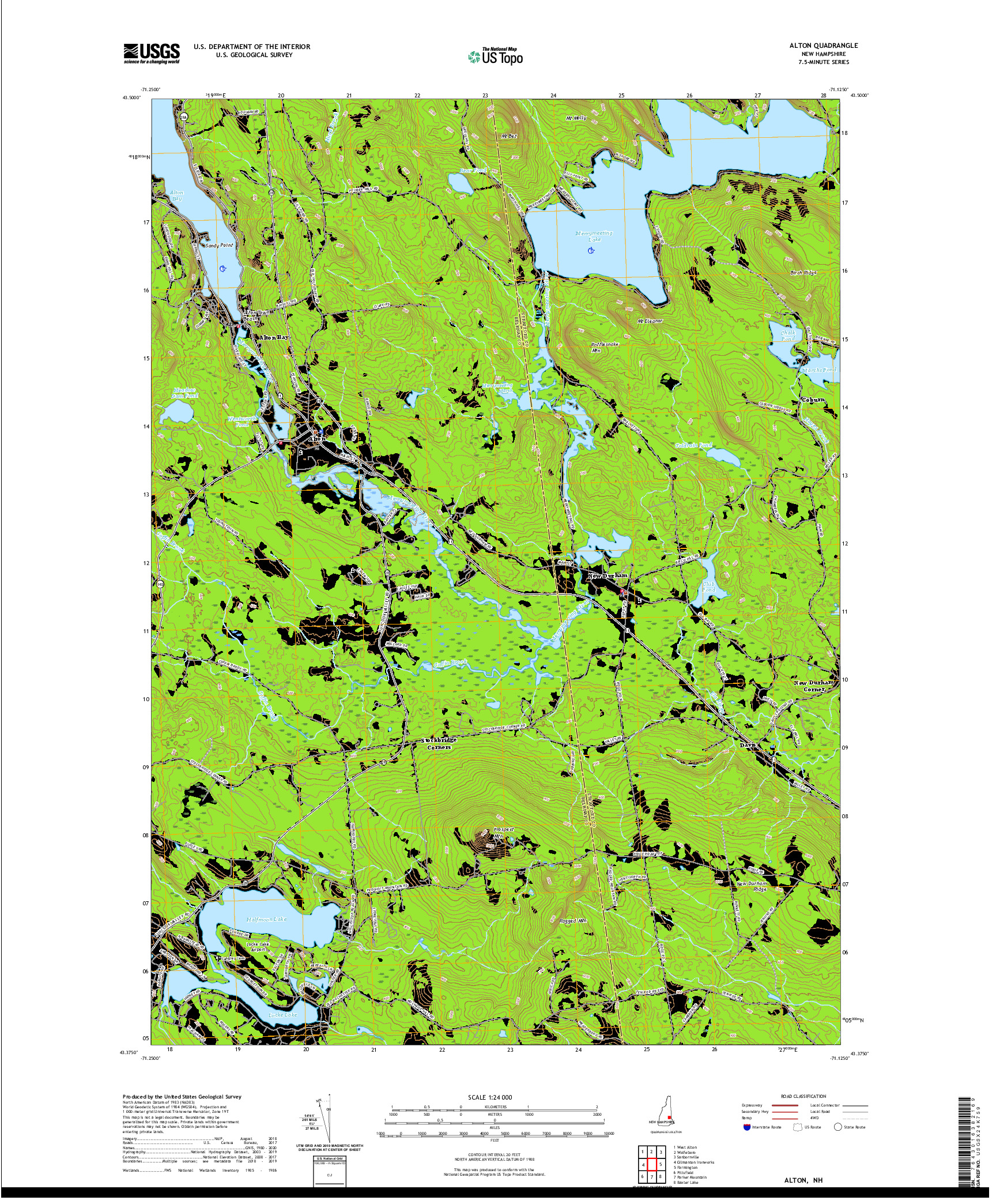 USGS US TOPO 7.5-MINUTE MAP FOR ALTON, NH 2021
