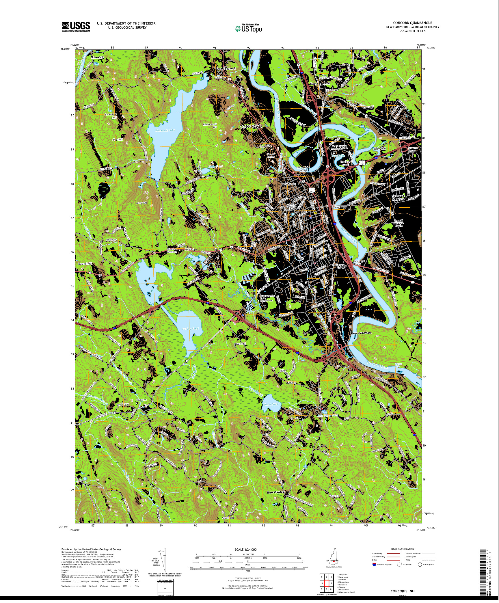 USGS US TOPO 7.5-MINUTE MAP FOR CONCORD, NH 2021