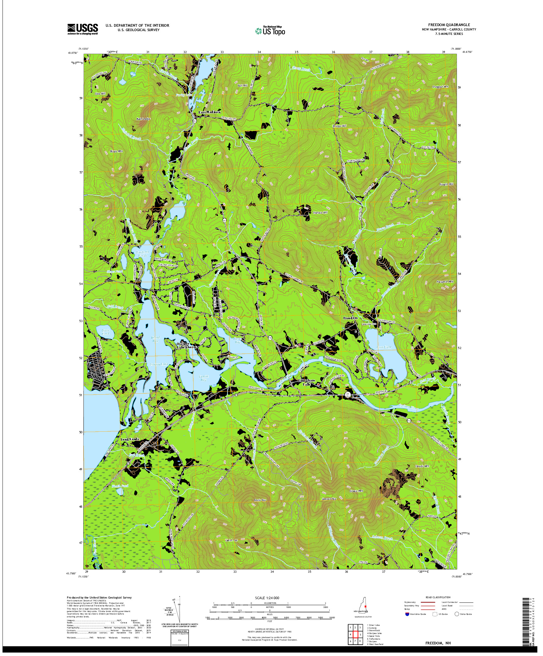 USGS US TOPO 7.5-MINUTE MAP FOR FREEDOM, NH 2021