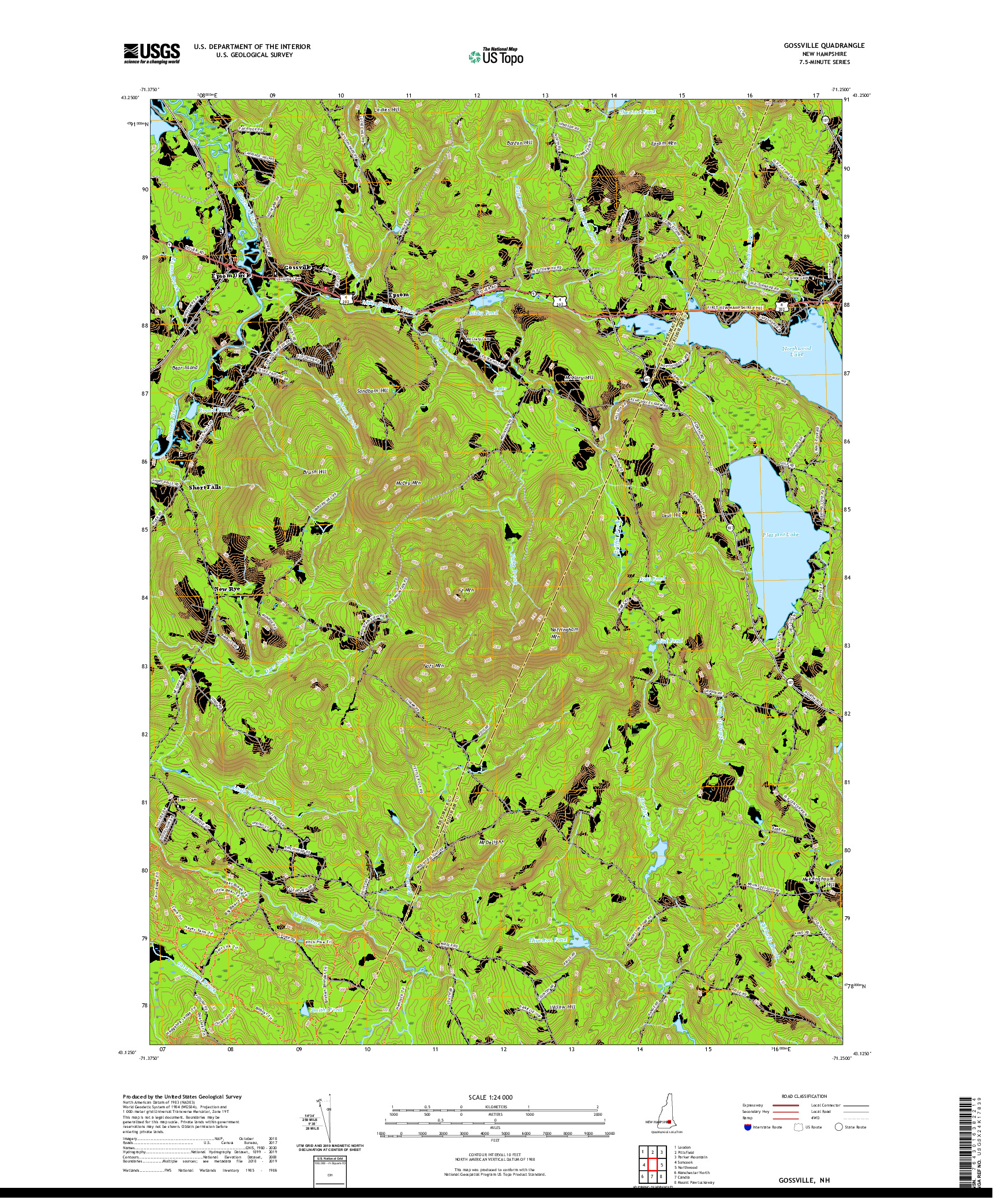 USGS US TOPO 7.5-MINUTE MAP FOR GOSSVILLE, NH 2021