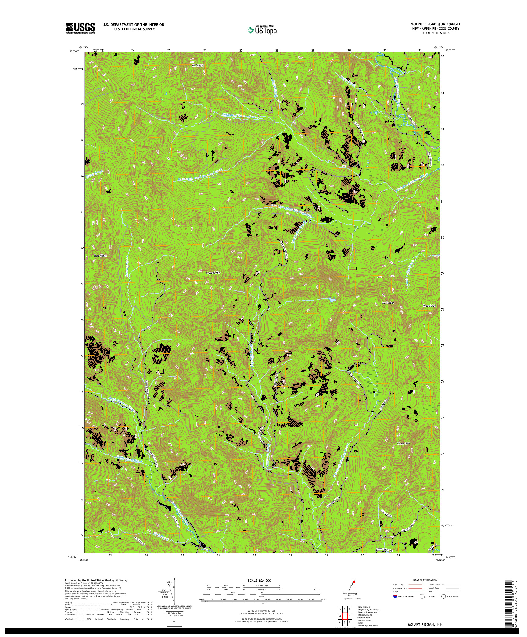 USGS US TOPO 7.5-MINUTE MAP FOR MOUNT PISGAH, NH 2021