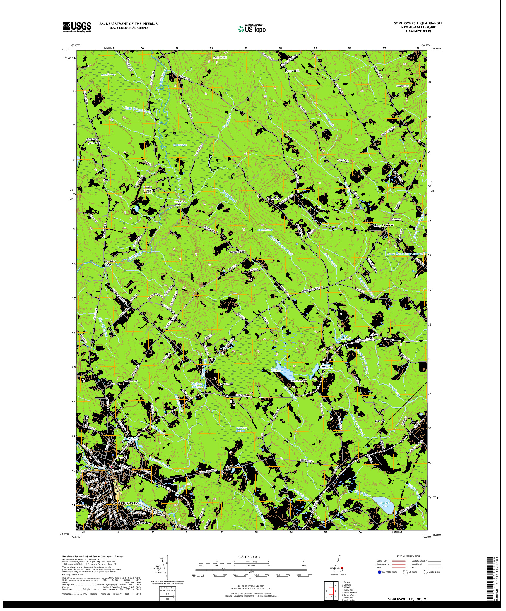 USGS US TOPO 7.5-MINUTE MAP FOR SOMERSWORTH, NH,ME 2021