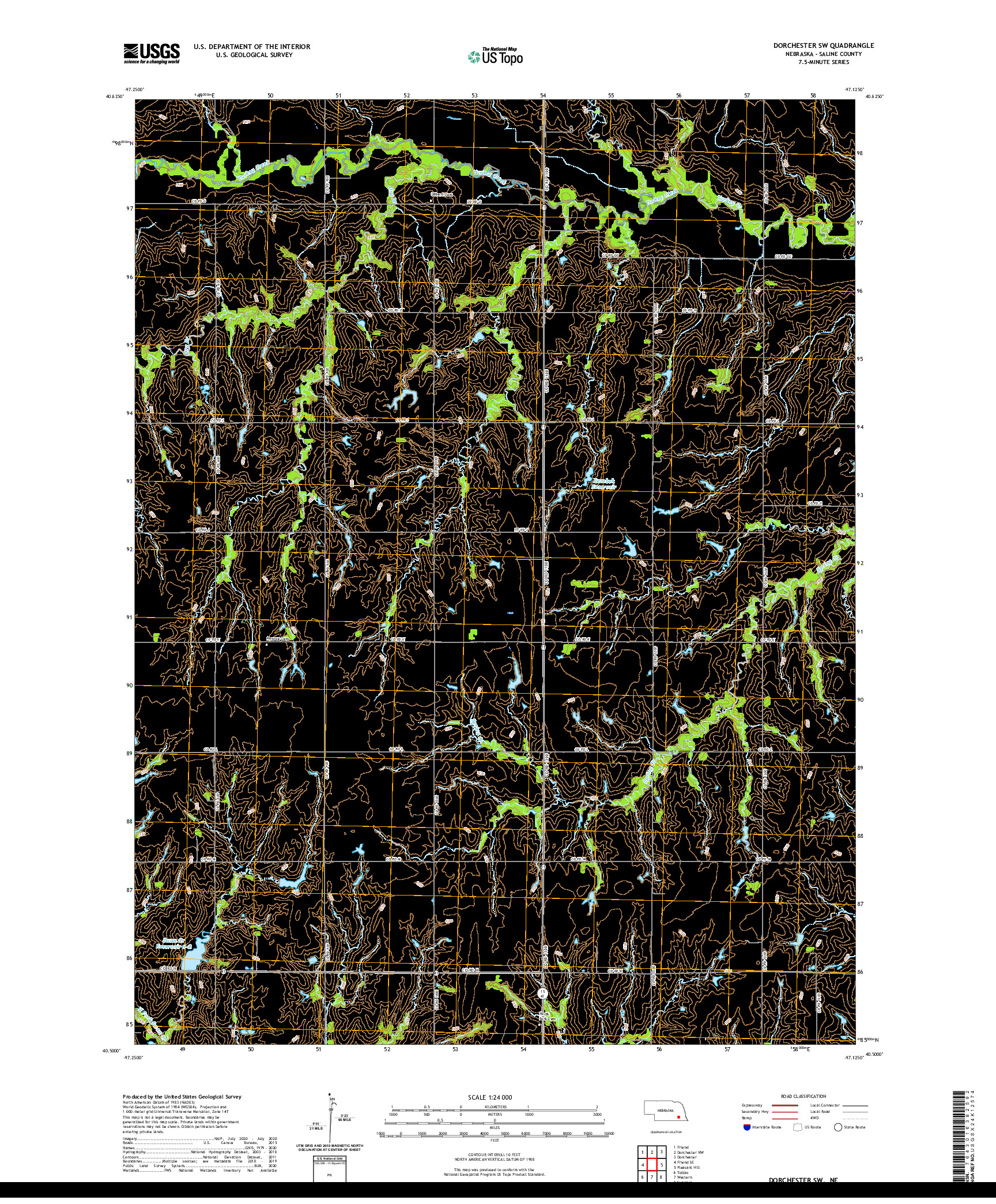 USGS US TOPO 7.5-MINUTE MAP FOR DORCHESTER SW, NE 2021