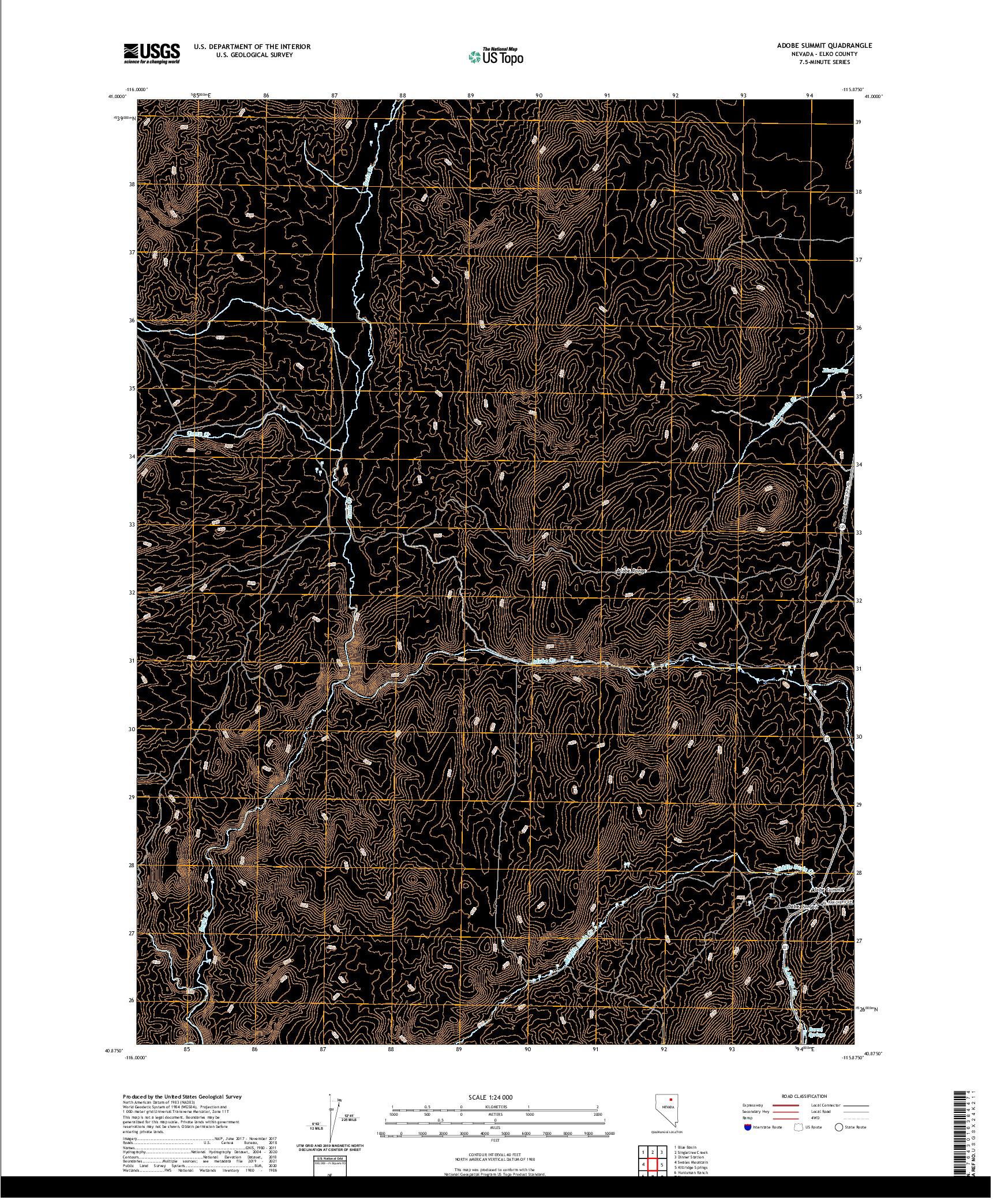 US TOPO 7.5-MINUTE MAP FOR ADOBE SUMMIT, NV