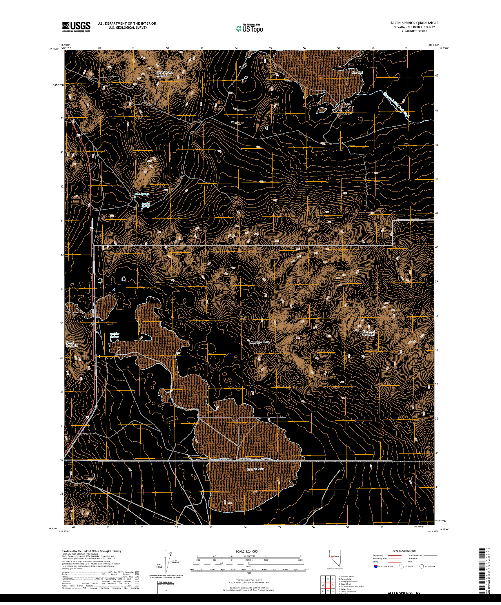 US TOPO 7.5-MINUTE MAP FOR ALLEN SPRINGS, NV