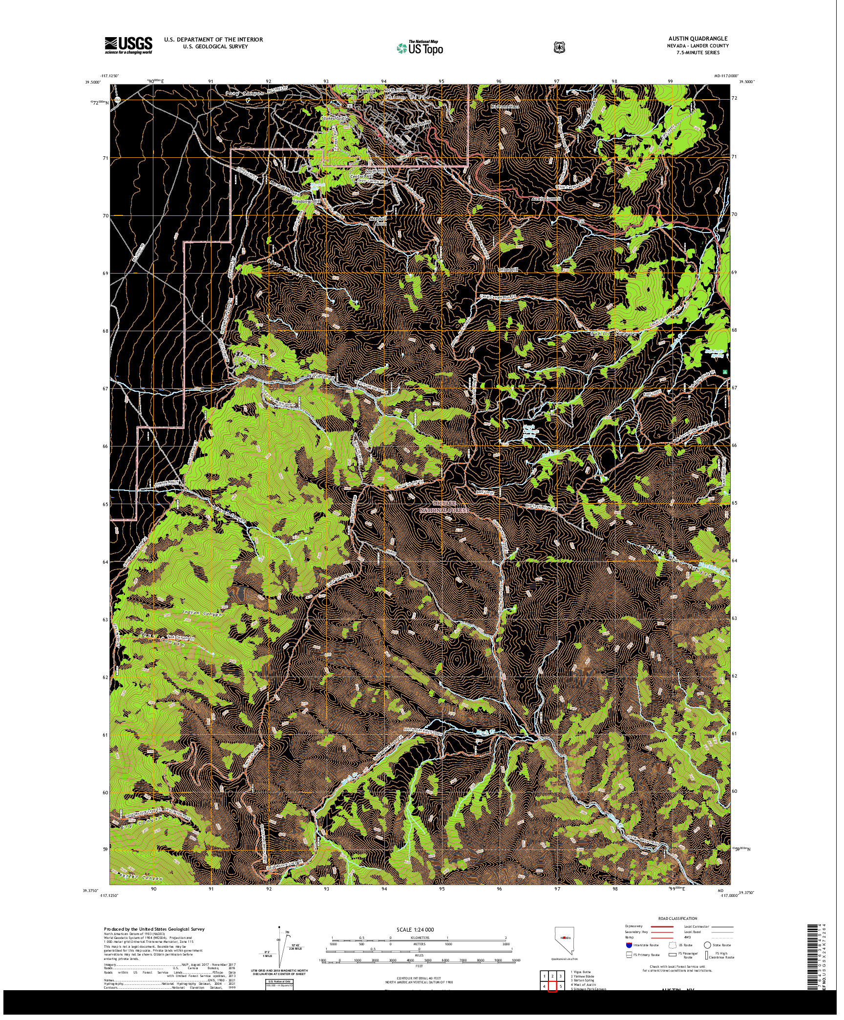 US TOPO 7.5-MINUTE MAP FOR AUSTIN, NV