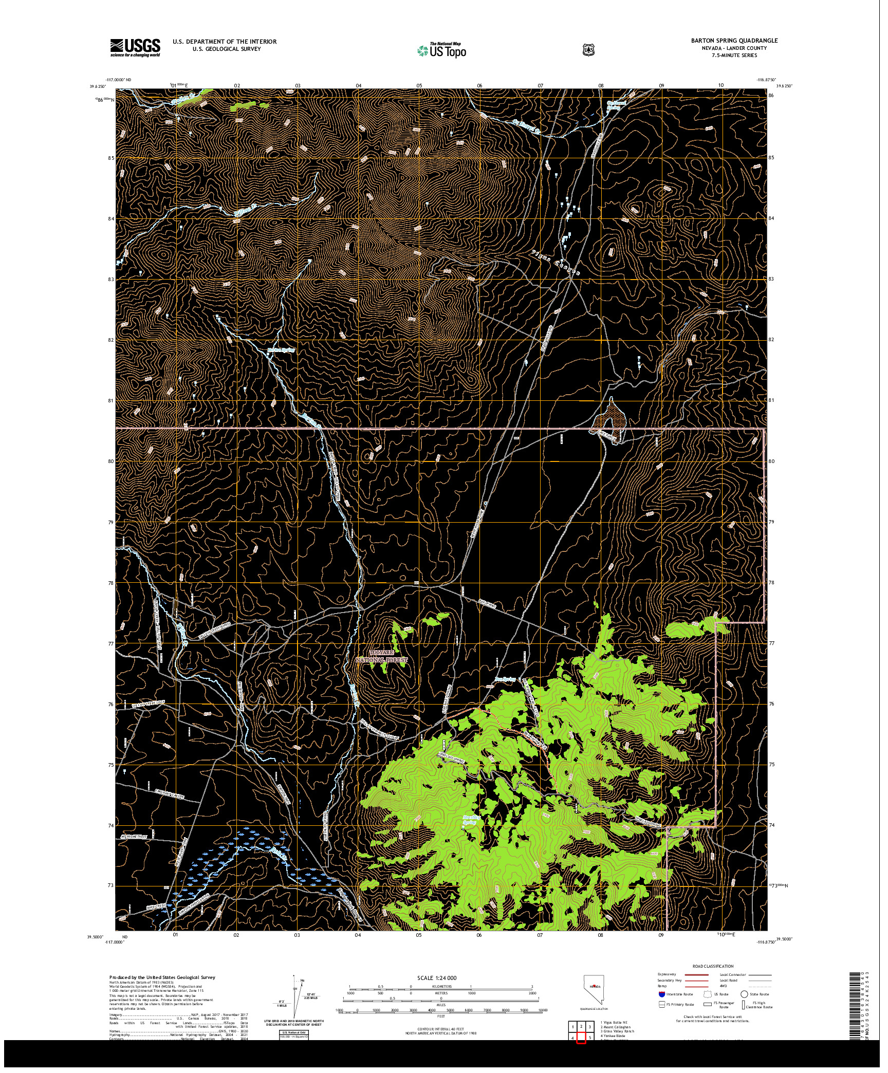 US TOPO 7.5-MINUTE MAP FOR BARTON SPRING, NV