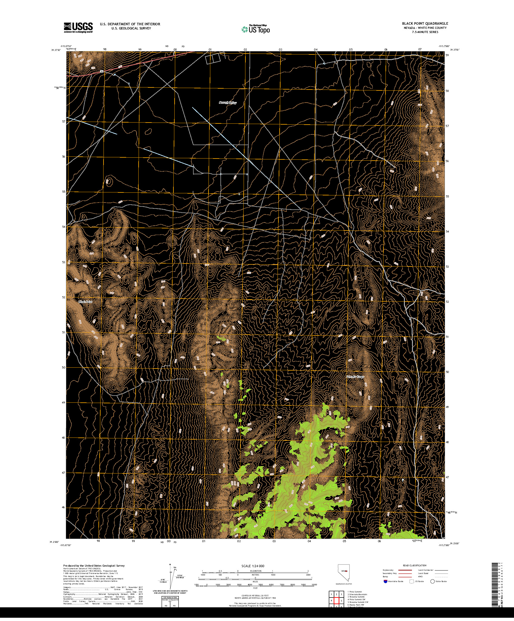 US TOPO 7.5-MINUTE MAP FOR BLACK POINT, NV