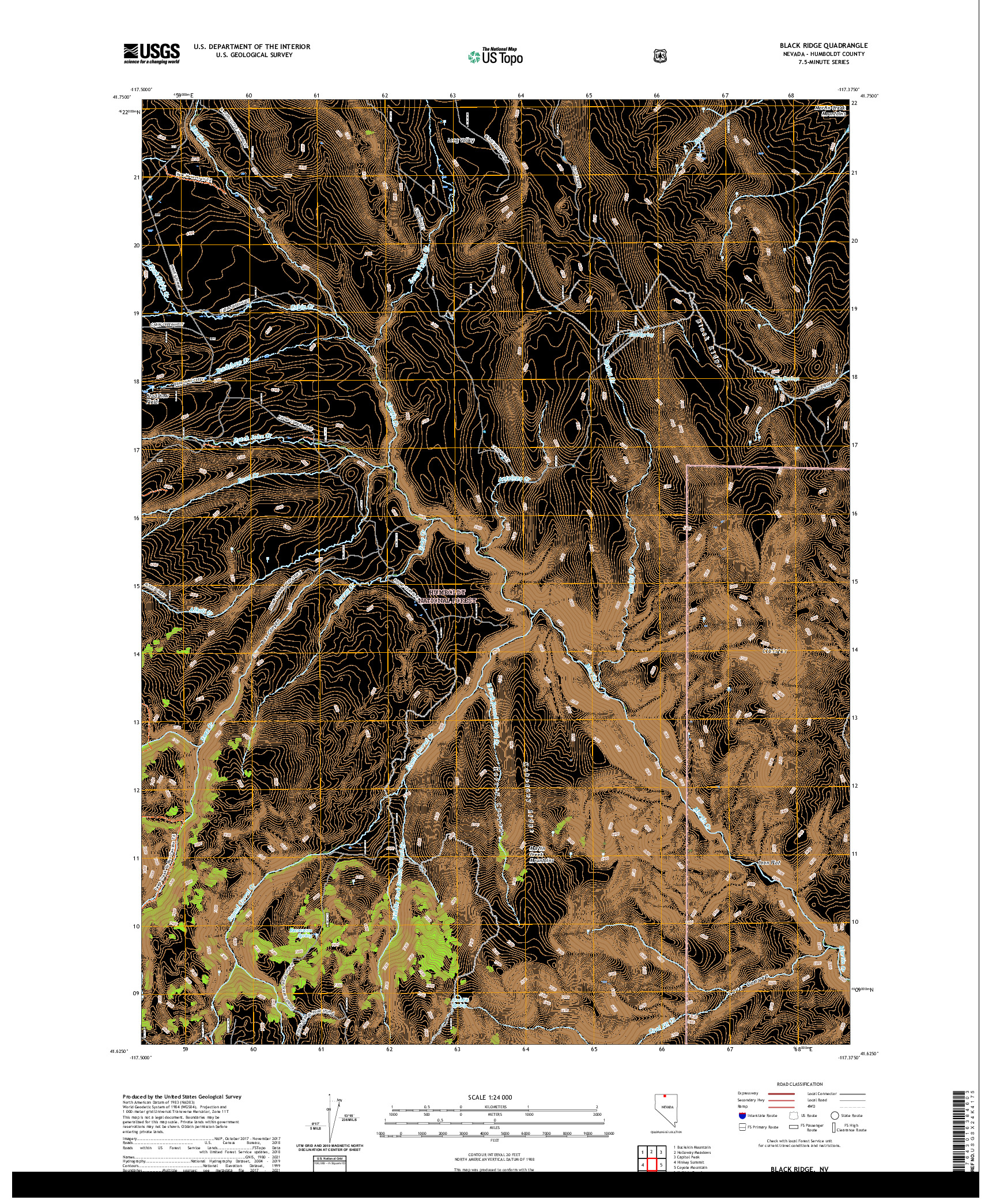 US TOPO 7.5-MINUTE MAP FOR BLACK RIDGE, NV