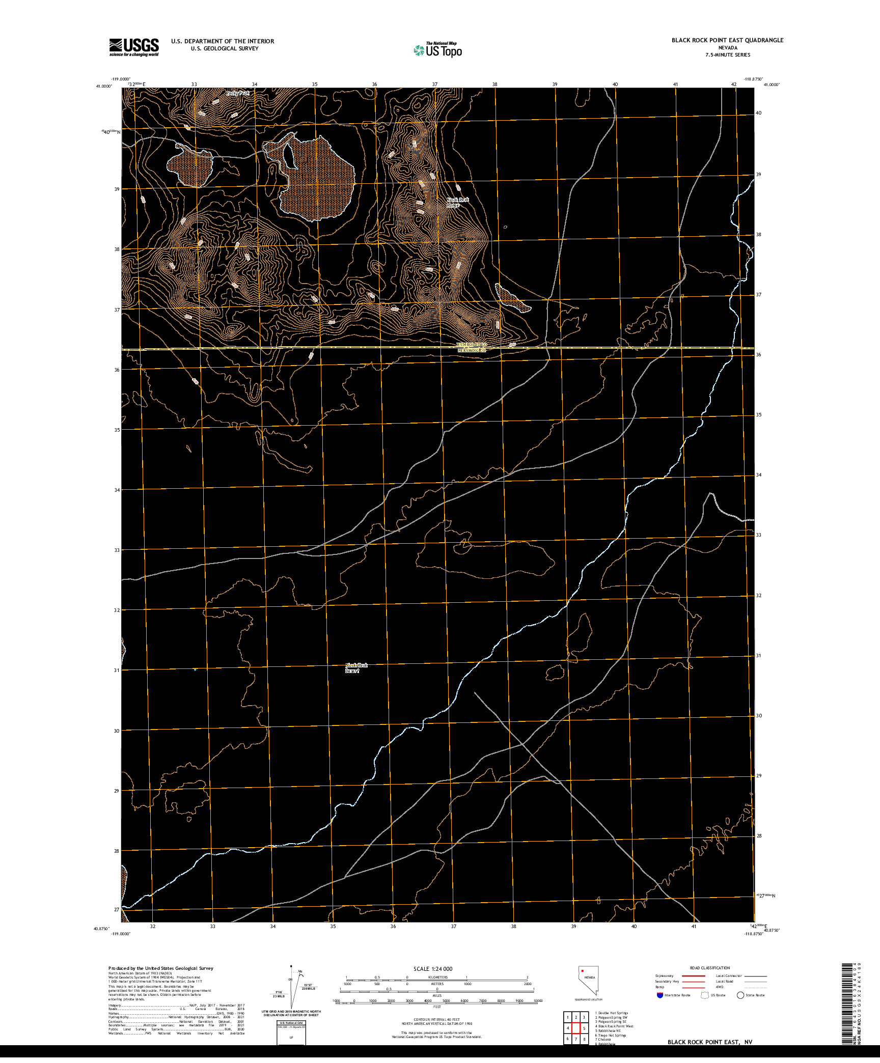 US TOPO 7.5-MINUTE MAP FOR BLACK ROCK POINT EAST, NV