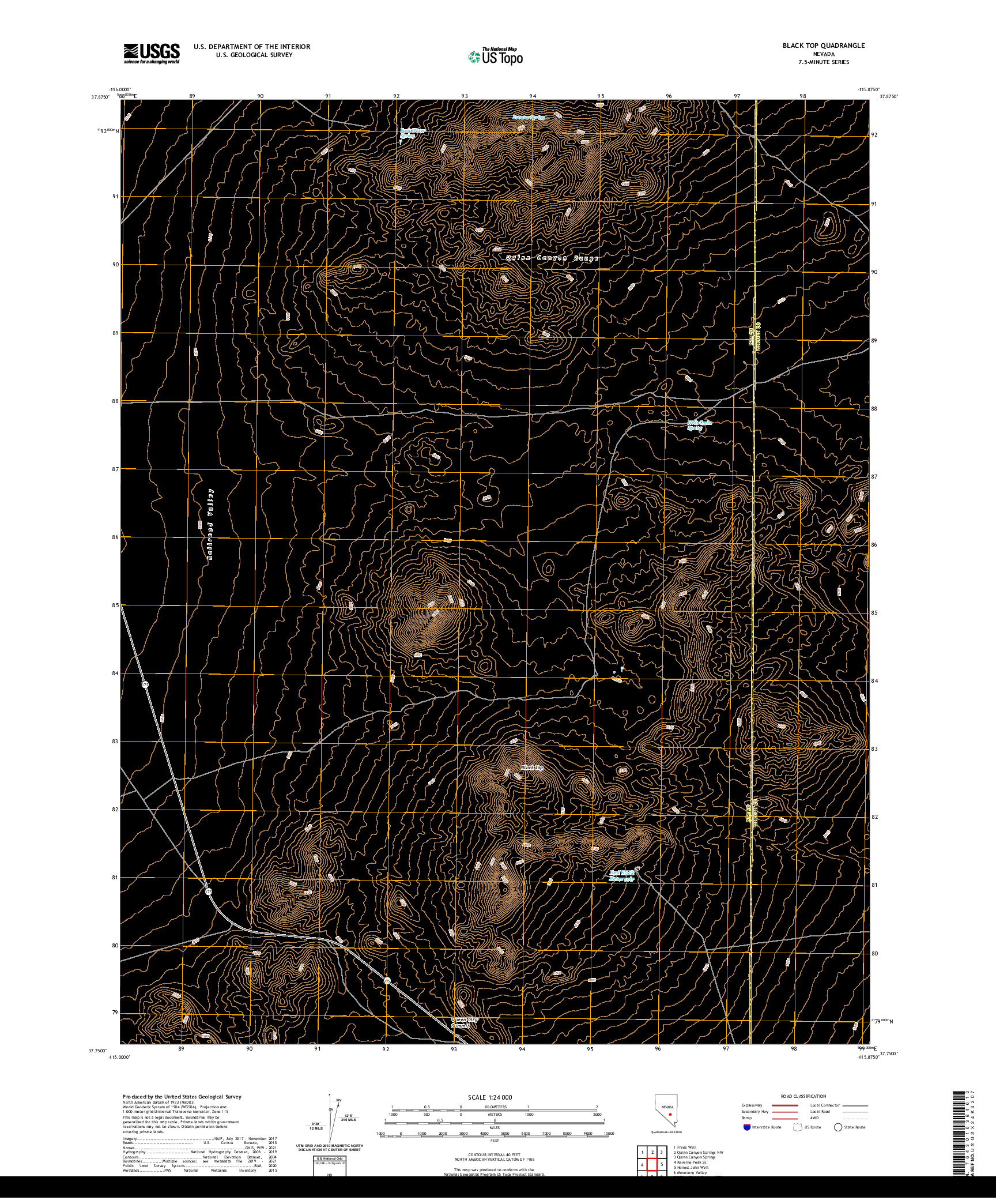 US TOPO 7.5-MINUTE MAP FOR BLACK TOP, NV