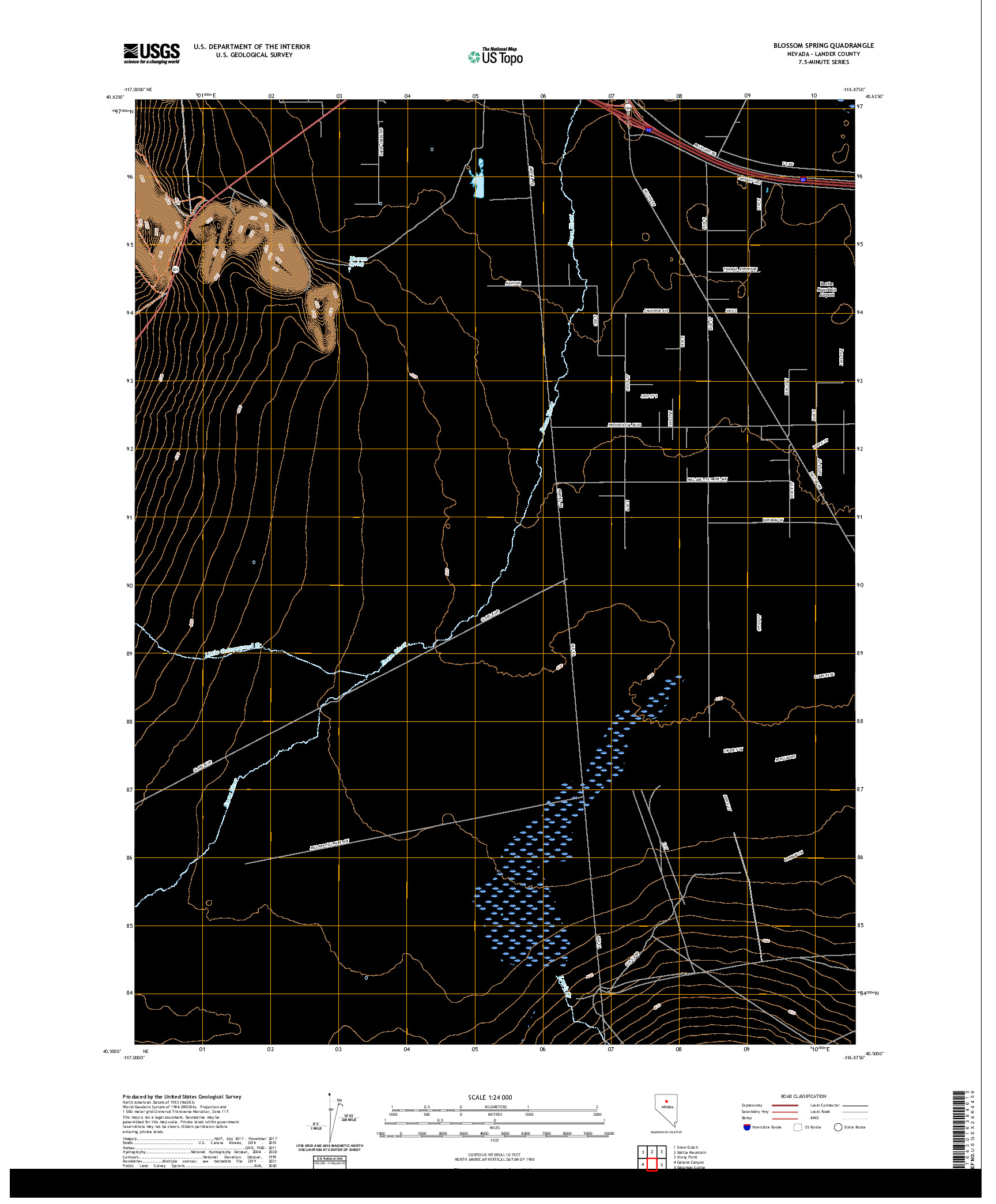 US TOPO 7.5-MINUTE MAP FOR BLOSSOM SPRING, NV