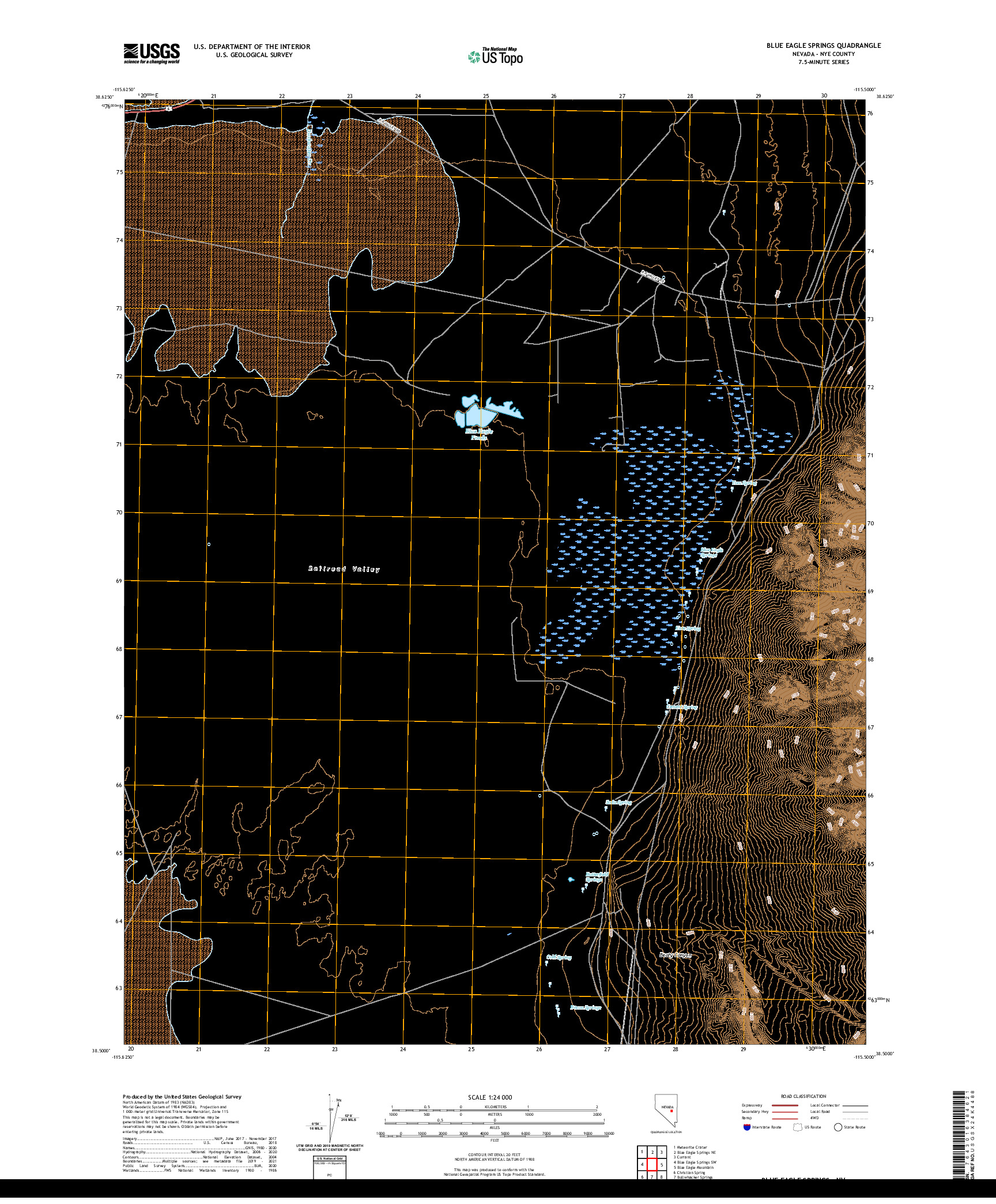 US TOPO 7.5-MINUTE MAP FOR BLUE EAGLE SPRINGS, NV