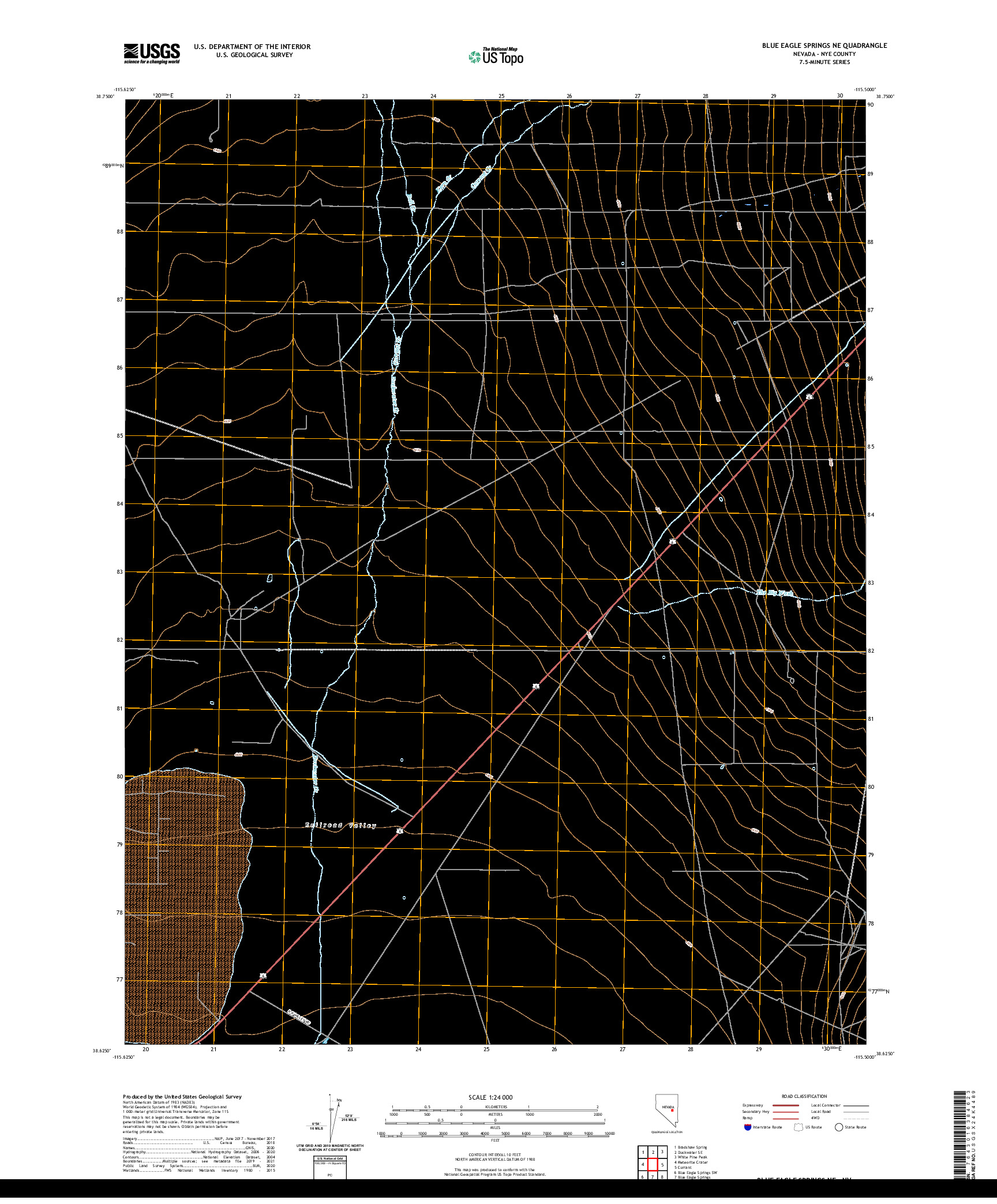 US TOPO 7.5-MINUTE MAP FOR BLUE EAGLE SPRINGS NE, NV