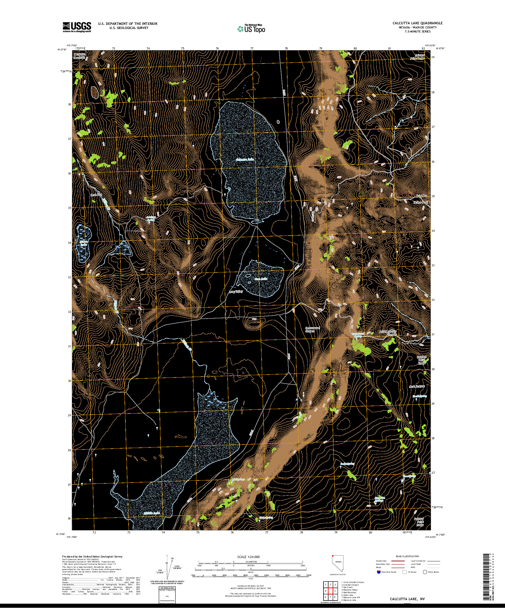 US TOPO 7.5-MINUTE MAP FOR CALCUTTA LAKE, NV