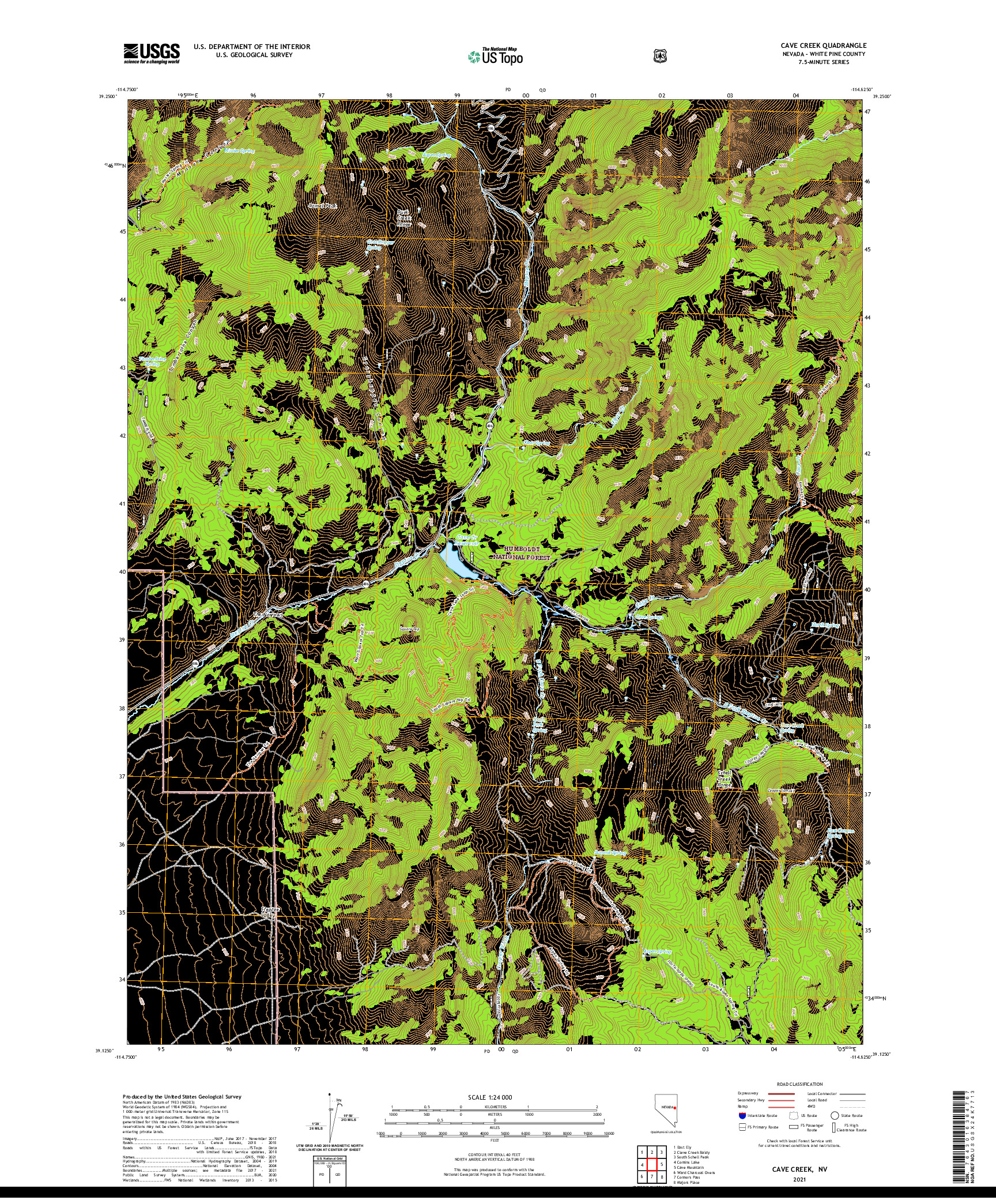 US TOPO 7.5-MINUTE MAP FOR CAVE CREEK, NV