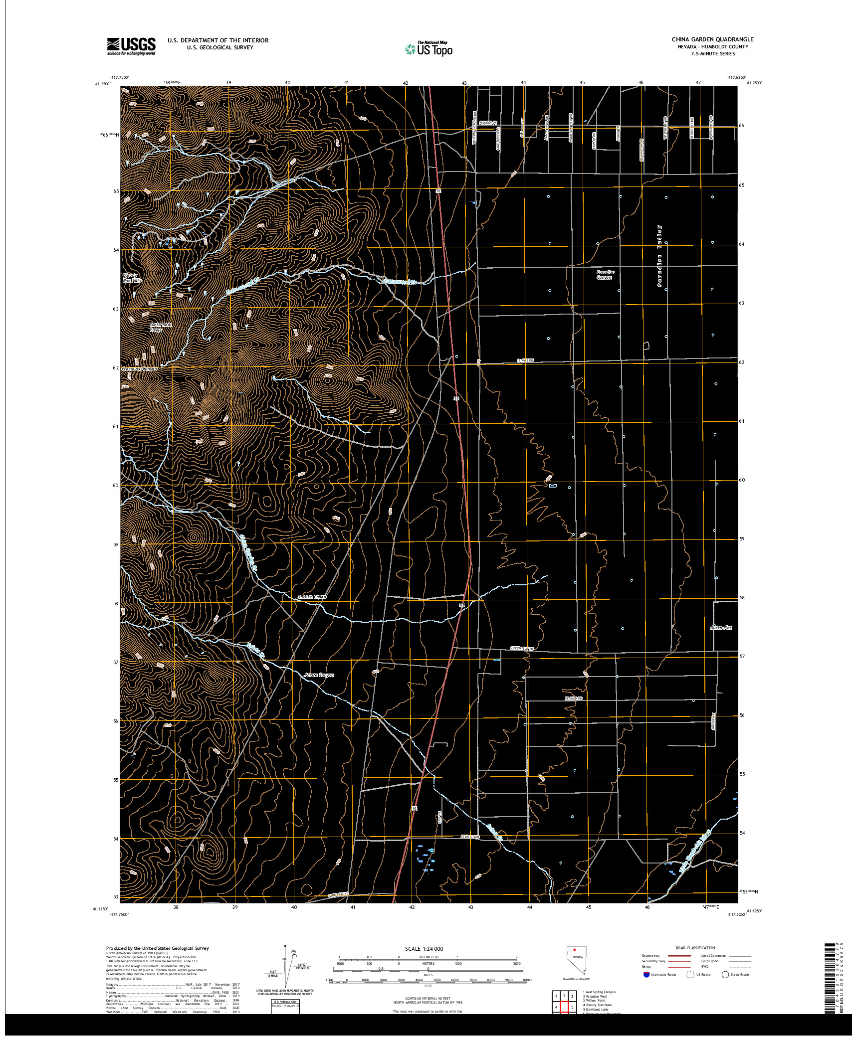 US TOPO 7.5-MINUTE MAP FOR CHINA GARDEN, NV