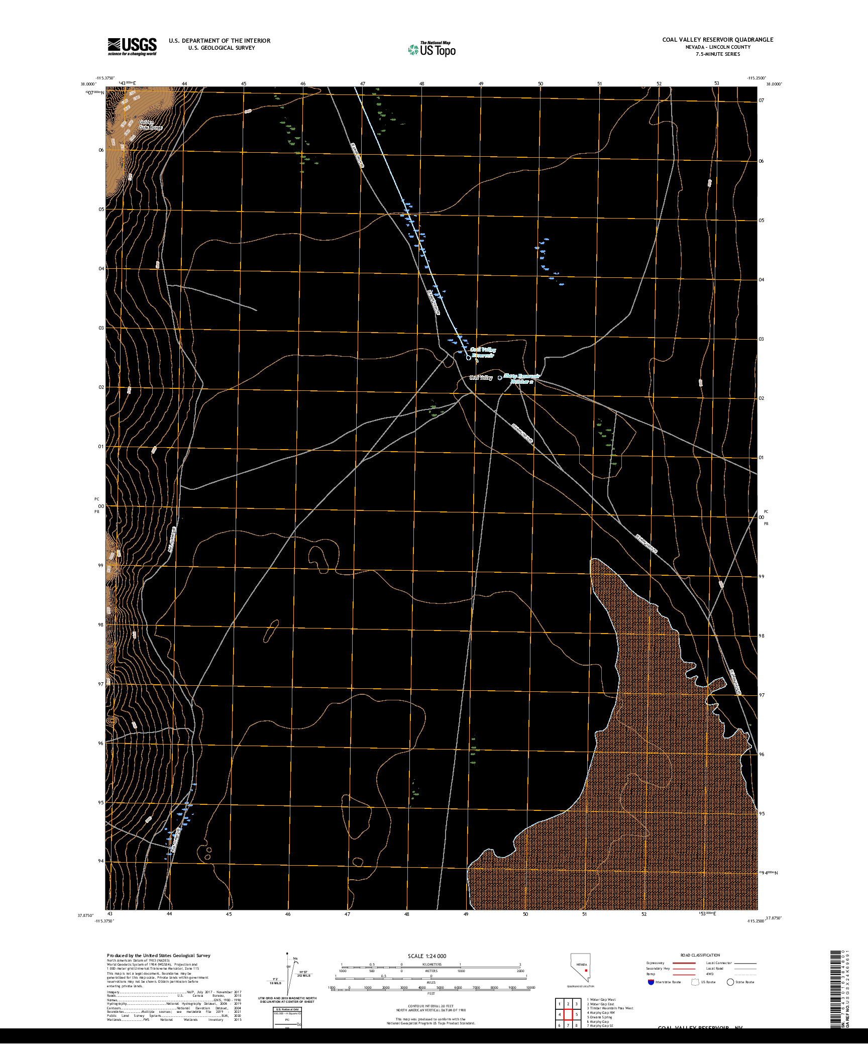 US TOPO 7.5-MINUTE MAP FOR COAL VALLEY RESERVOIR, NV