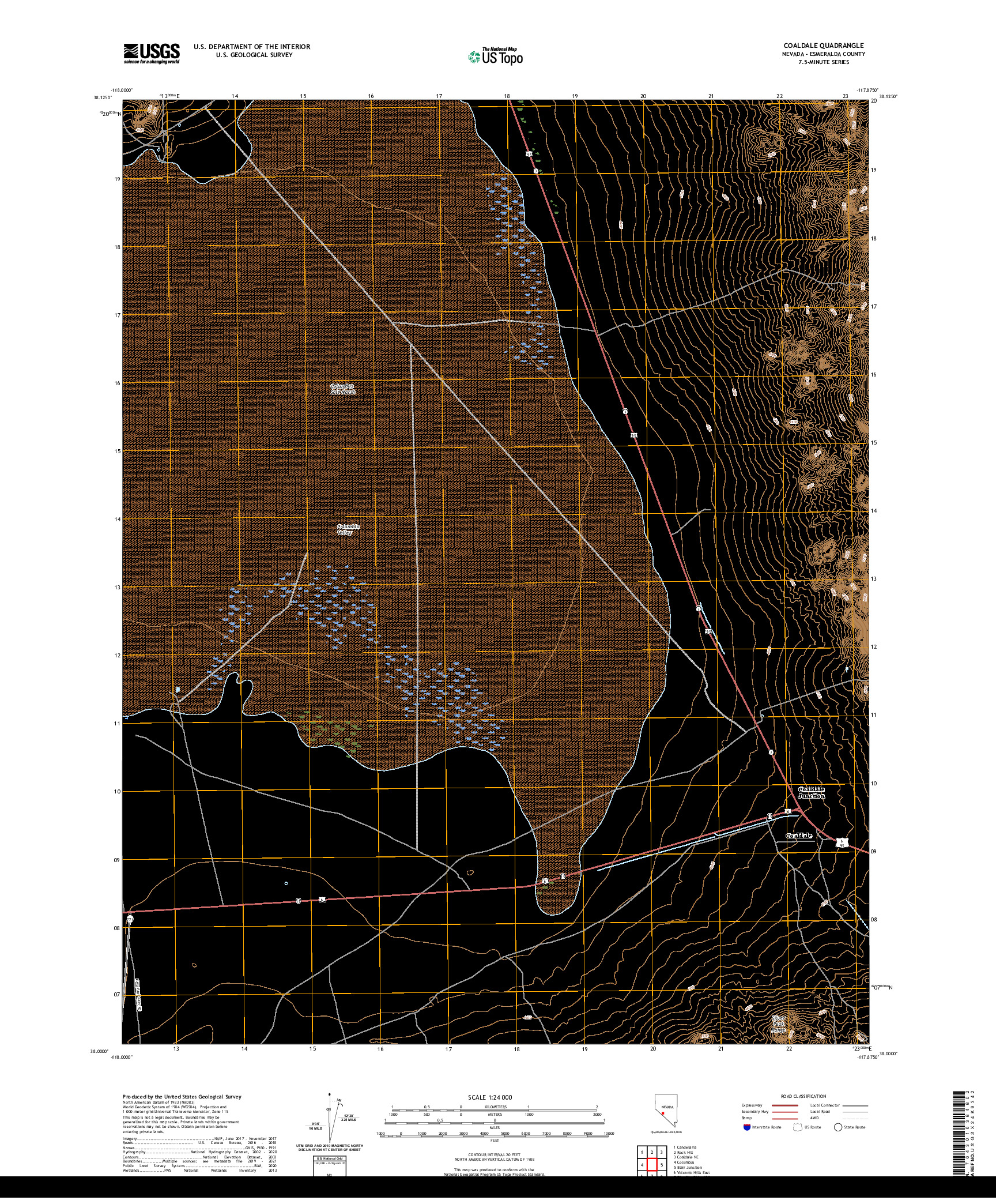 US TOPO 7.5-MINUTE MAP FOR COALDALE, NV